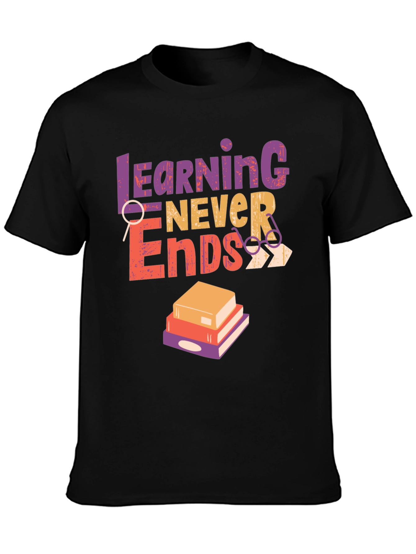 Learning Never Ends Graphic Tee - Black