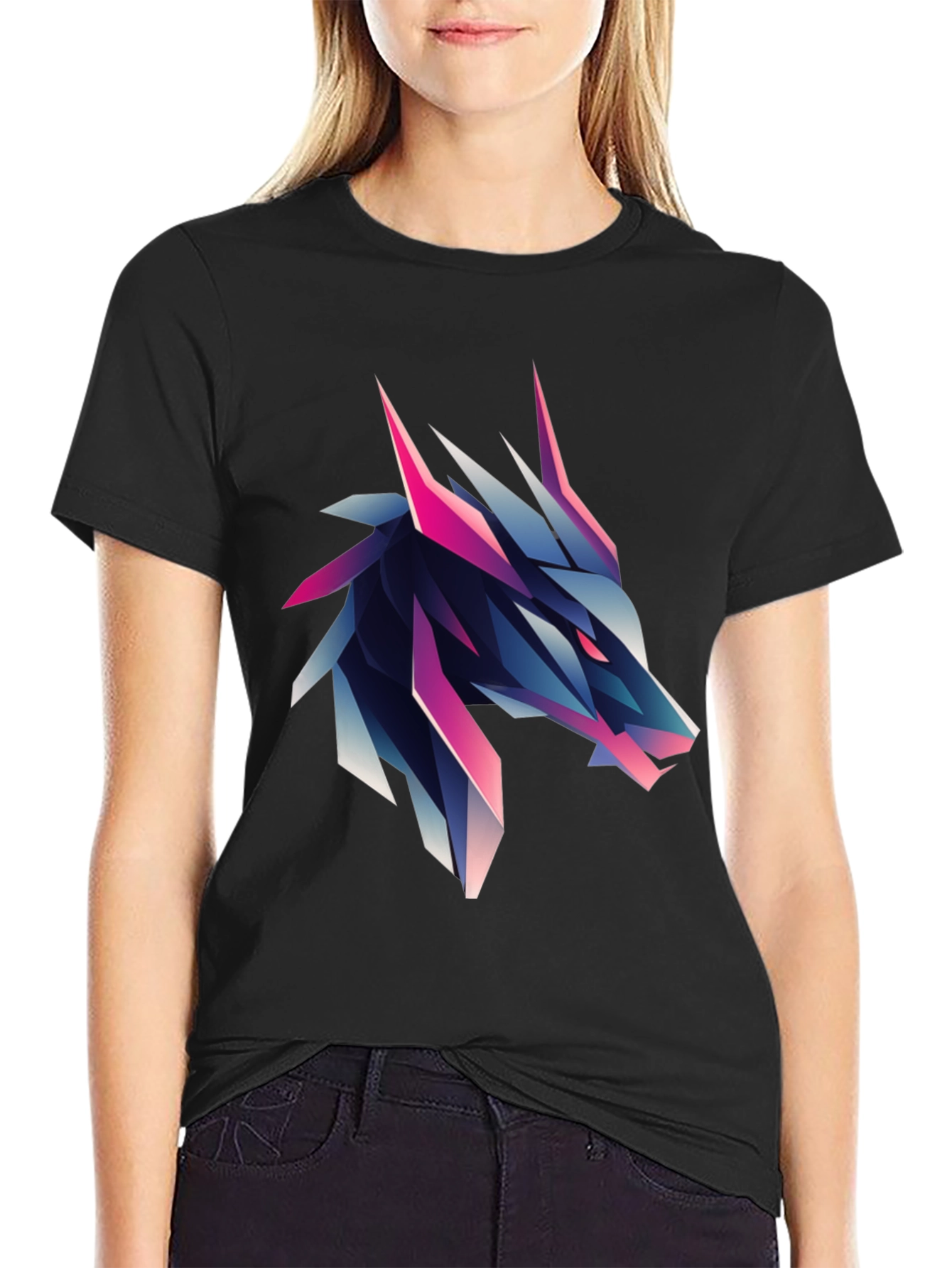 Geometric Wolf Graphic Tee - Bold & Modern