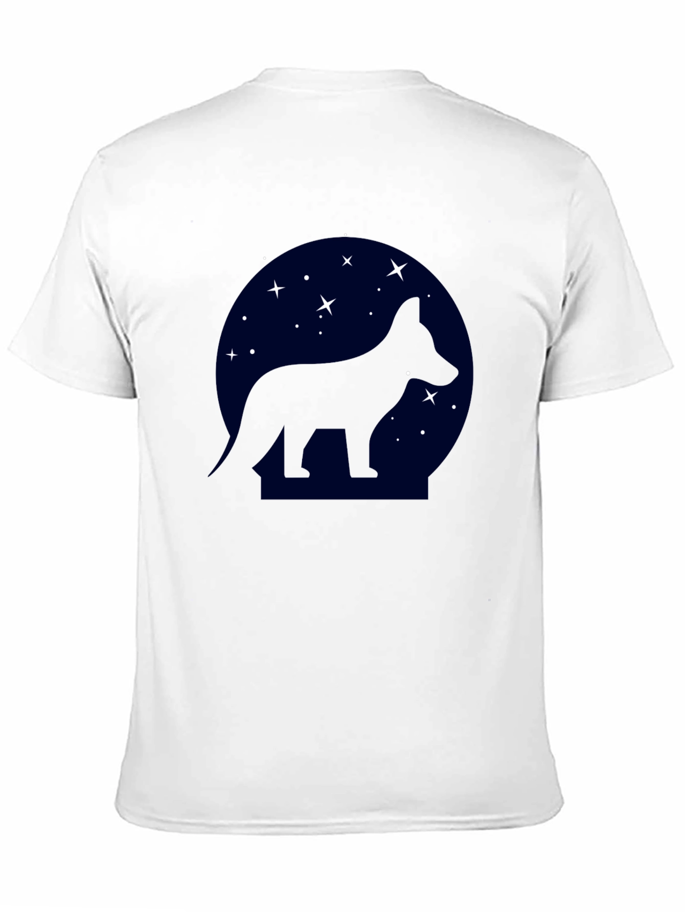Starry Night Dog Silhouette Black T-Shirt