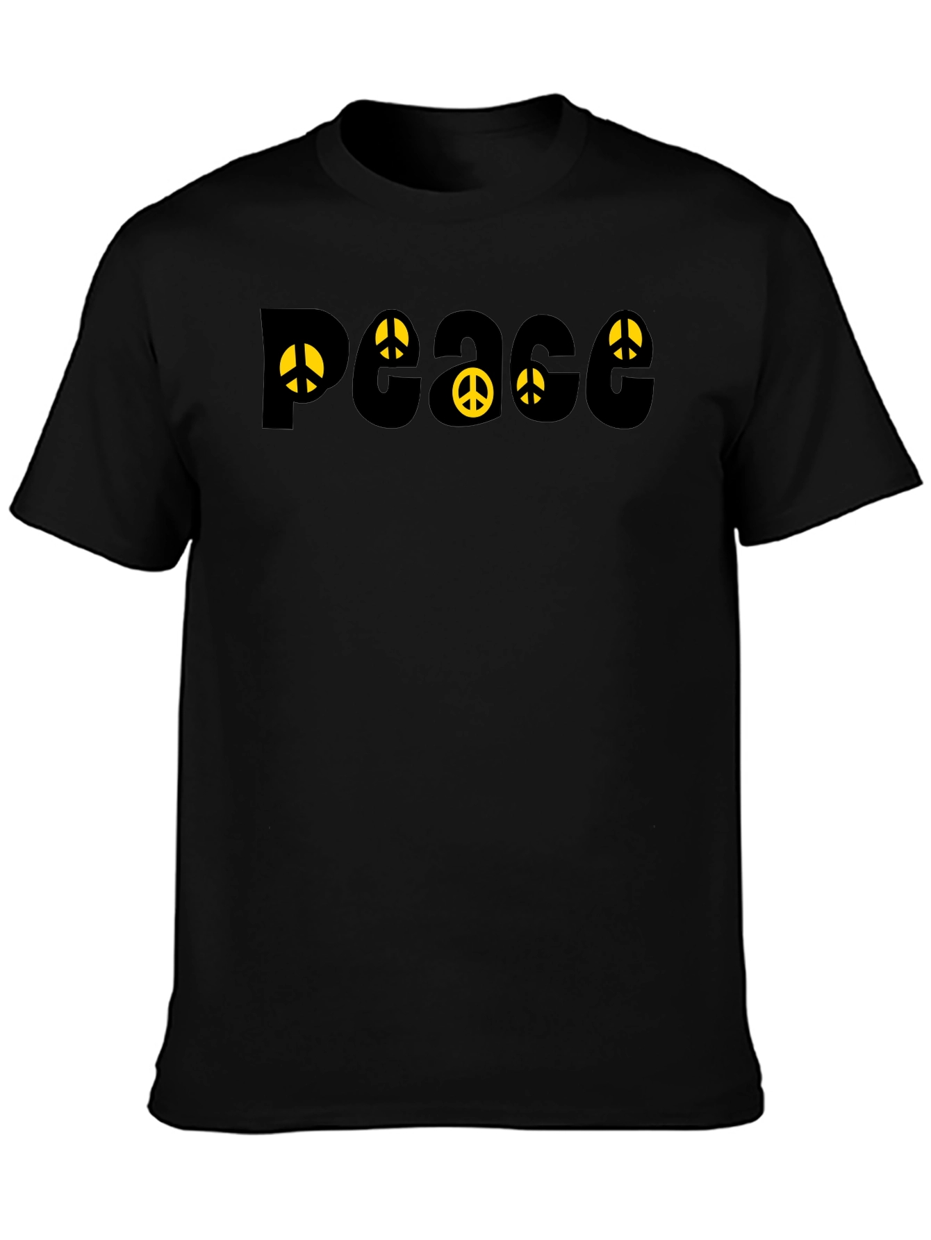 Peace Sign T-Shirt - Black Cotton Graphic Tee