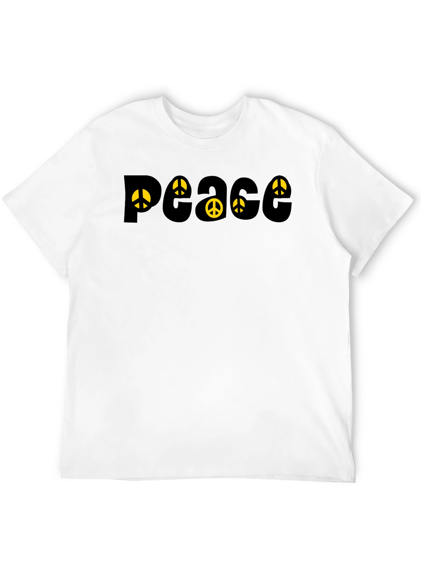 Peace Sign T-Shirt - Black Cotton Graphic Tee