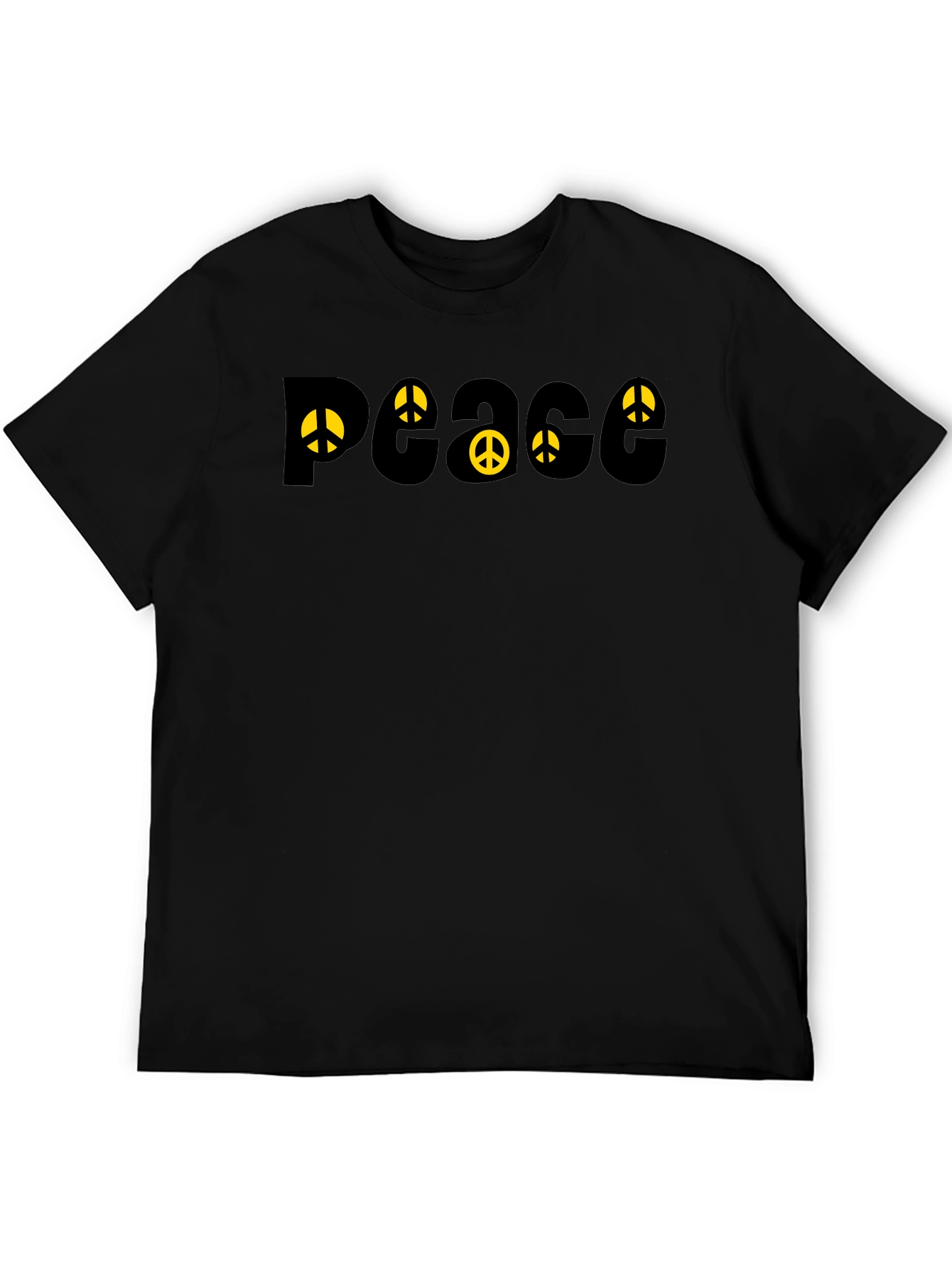 Peace Sign T-Shirt - Black Cotton Graphic Tee