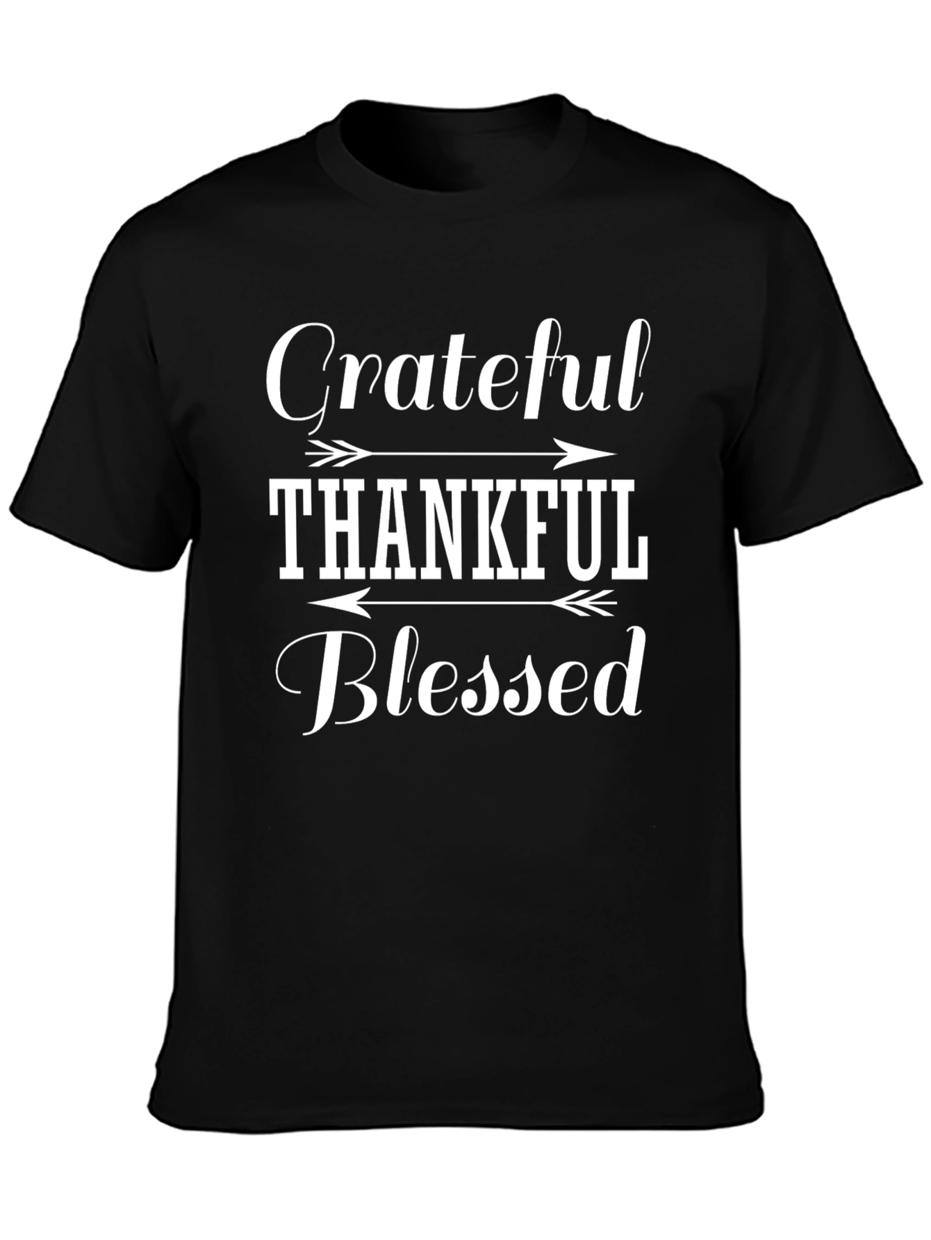 Grateful Thankful Blessed Black Graphic Tee