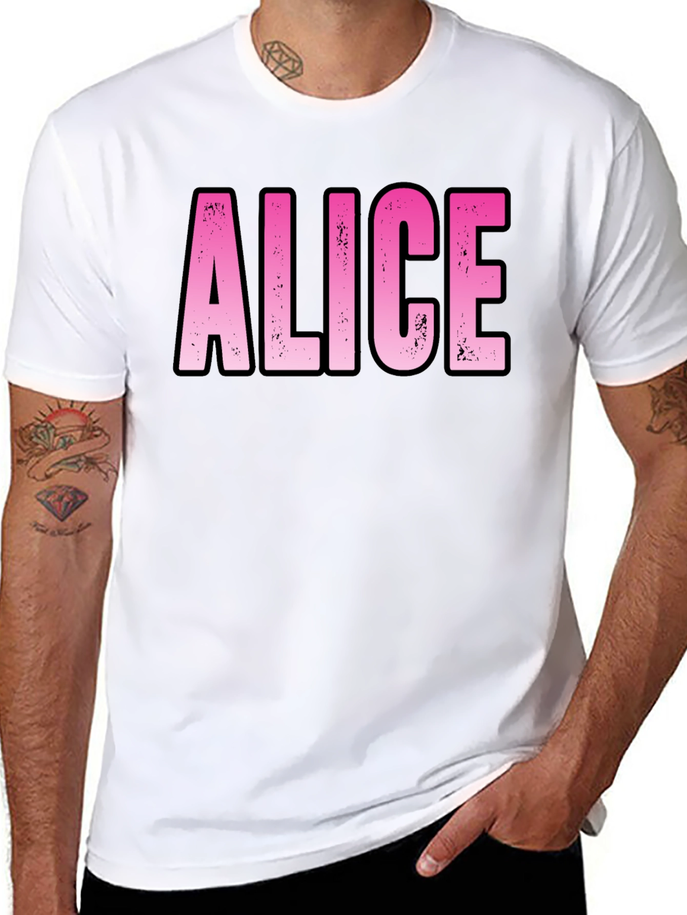 Personalized Pink Alice Name T-Shirt