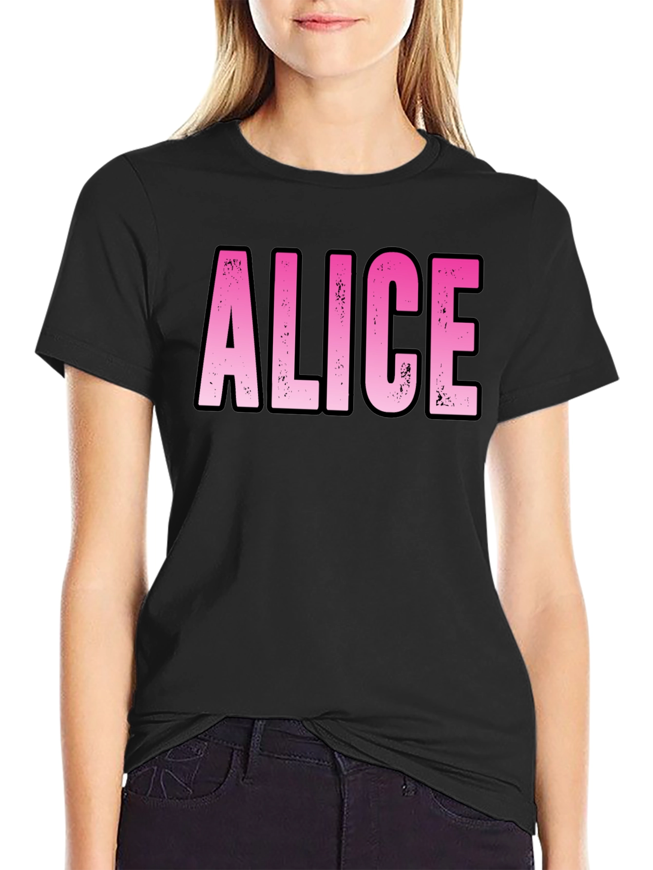 Personalized Pink Alice Name T-Shirt