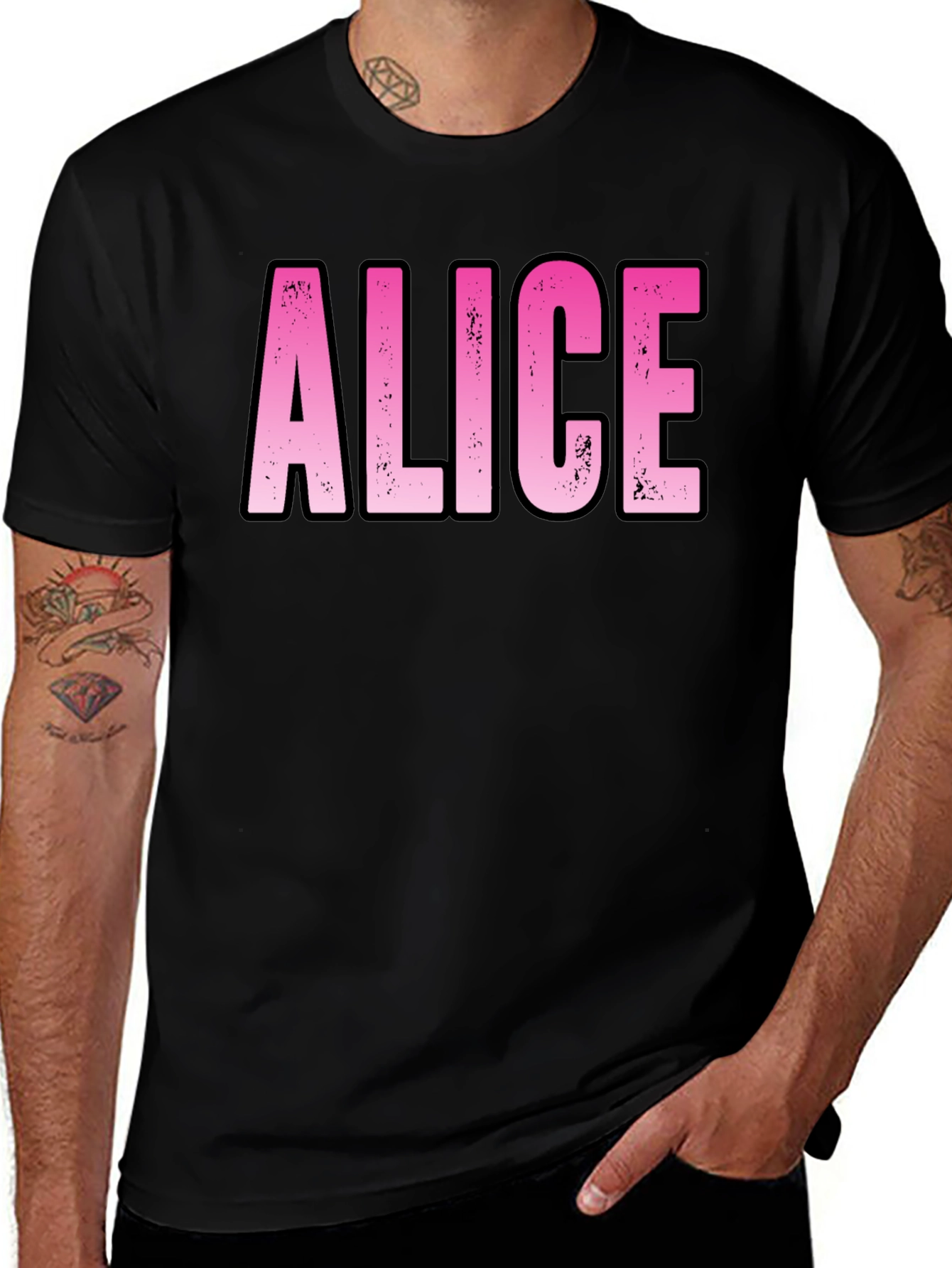 Personalized Pink Alice Name T-Shirt