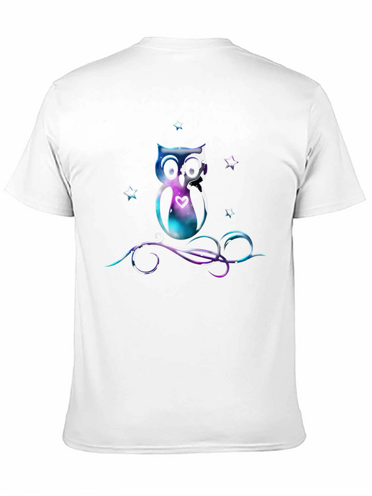 Galaxy Owl Graphic Tee - Unique Space Design