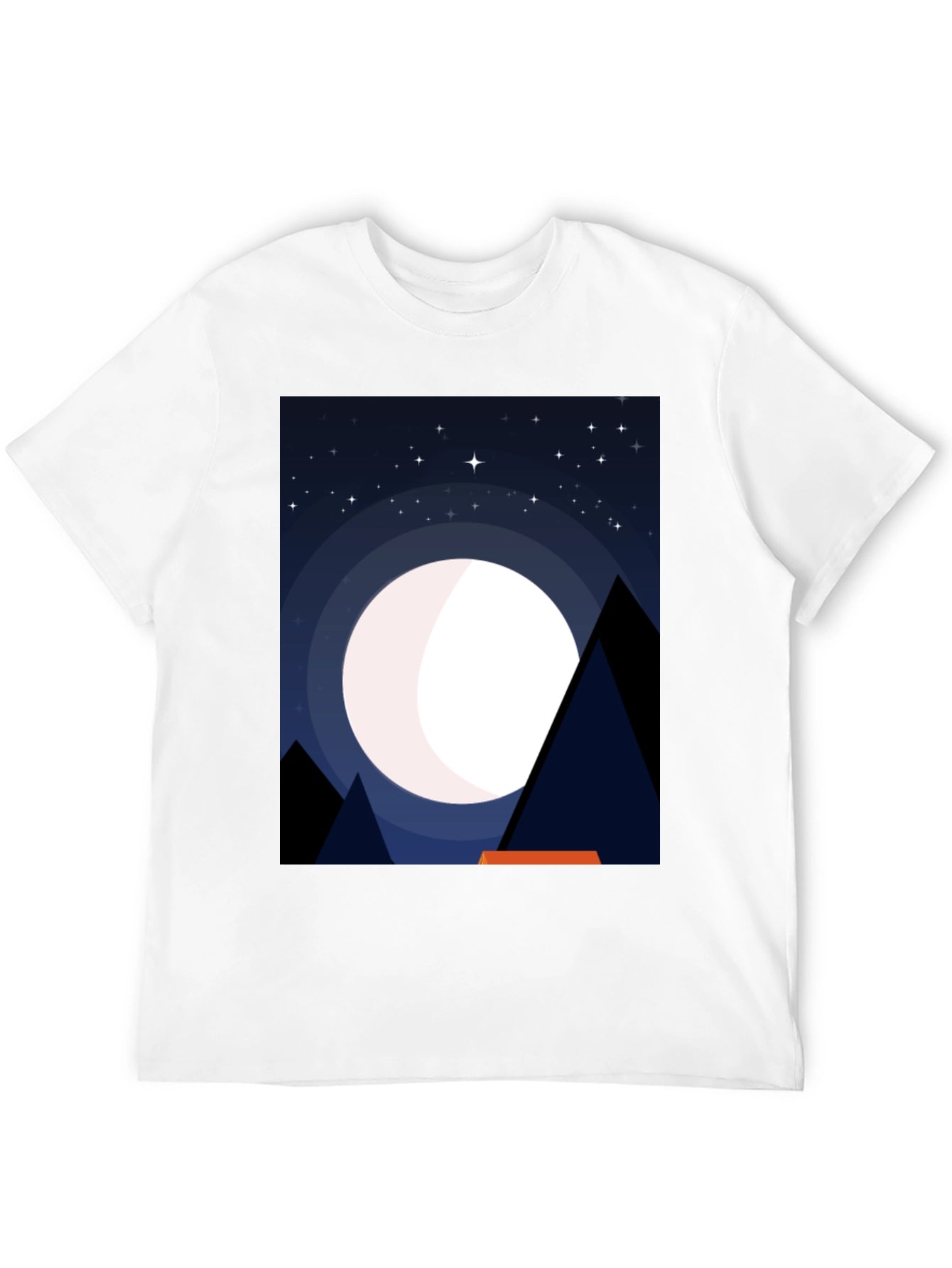 Night Sky Moon Graphic Tee - Mens Black T-Shirt