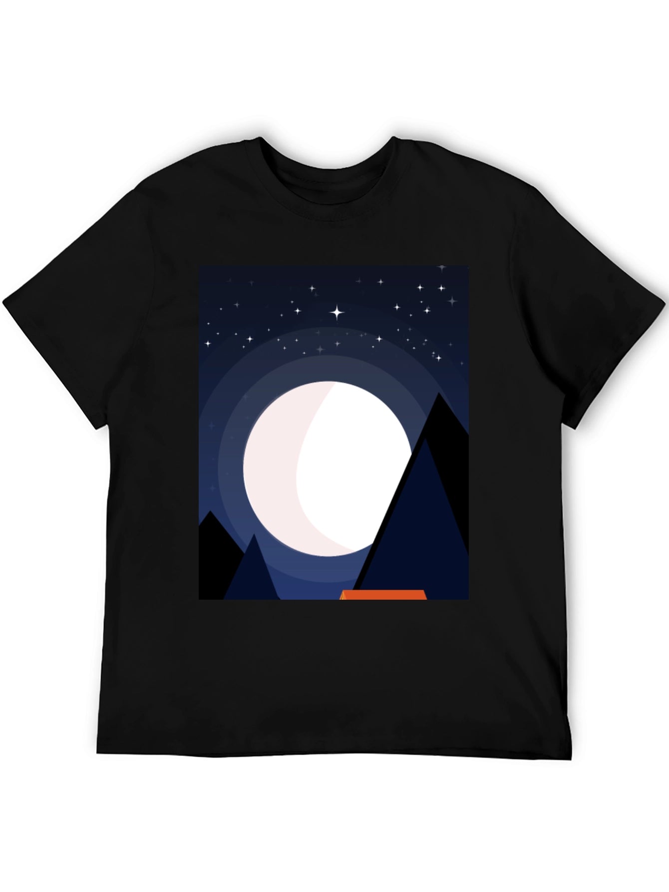 Night Sky Moon Graphic Tee - Mens Black T-Shirt