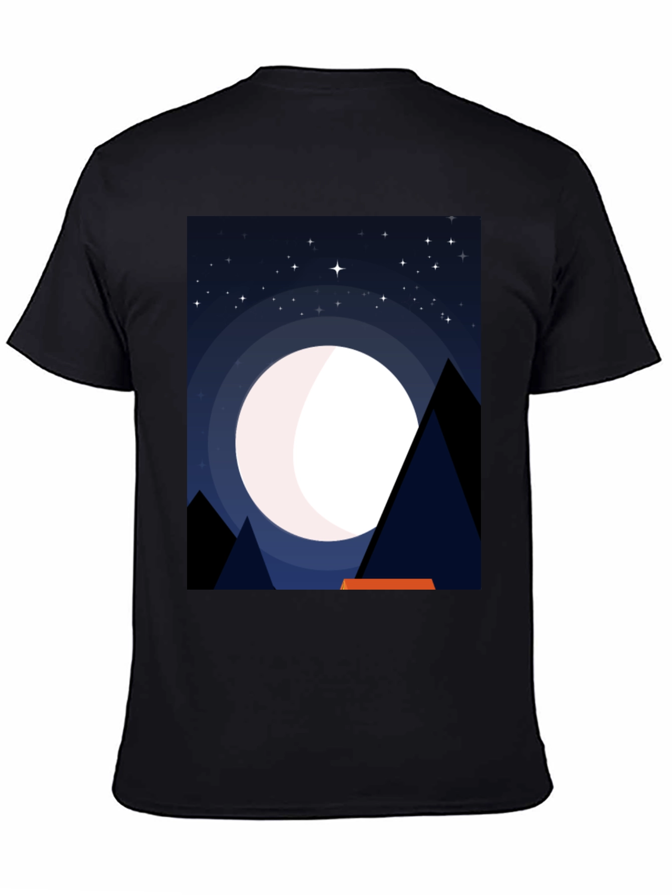 Night Sky Moon Graphic Tee - Mens Black T-Shirt