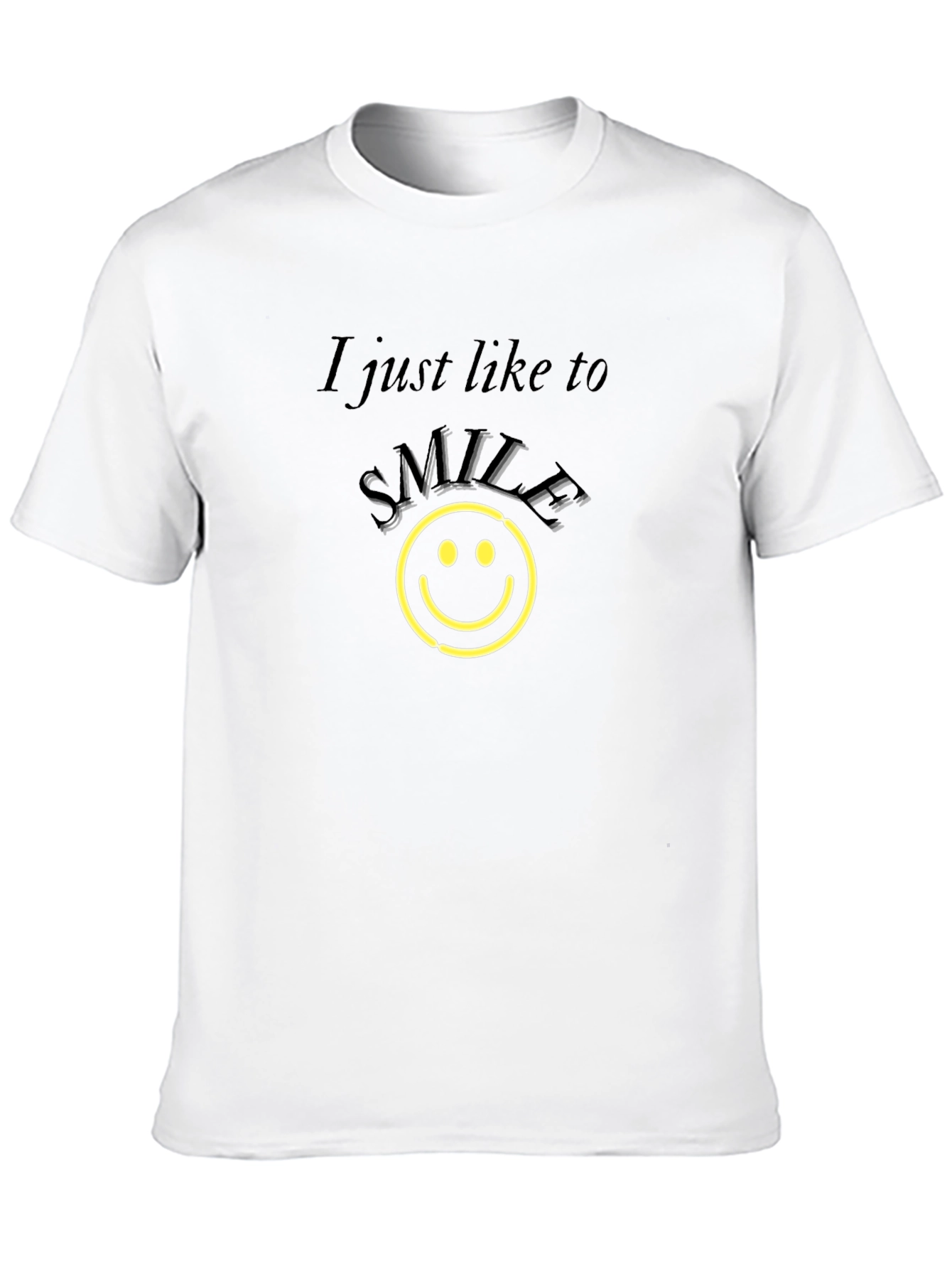 Smile Graphic Tee - Black Cotton Comfort