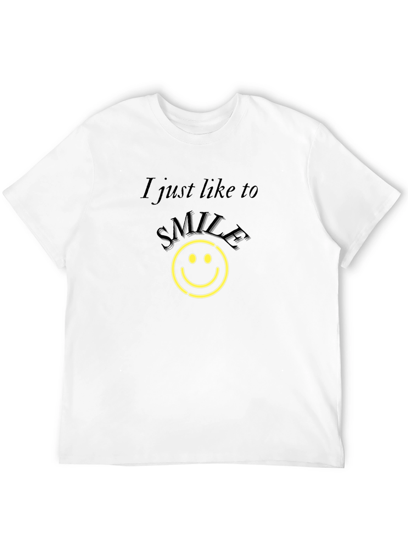 Smile Graphic Tee - Black Cotton Comfort