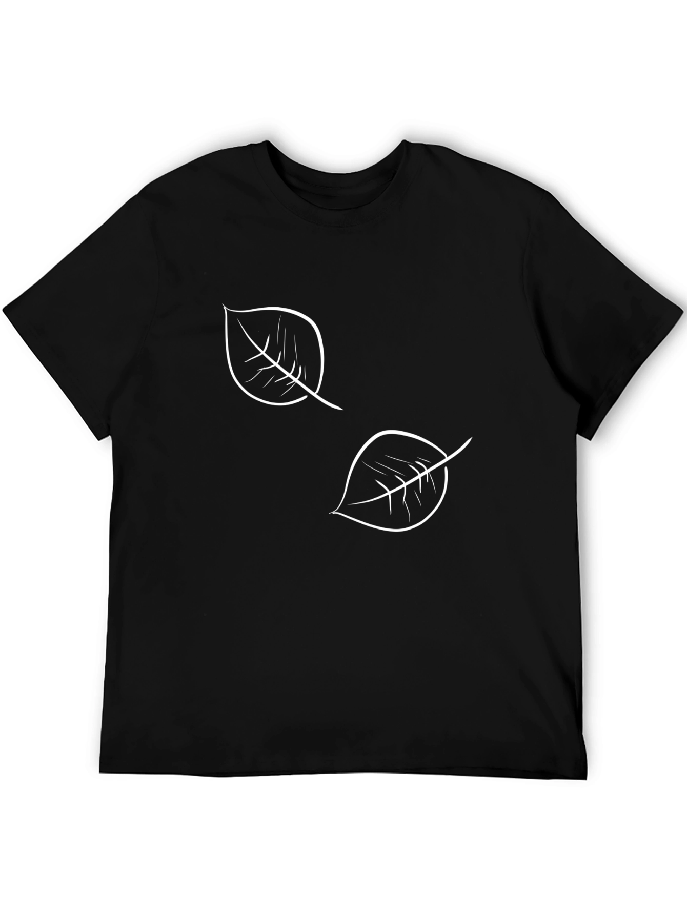 Leaf Print Black T-Shirt