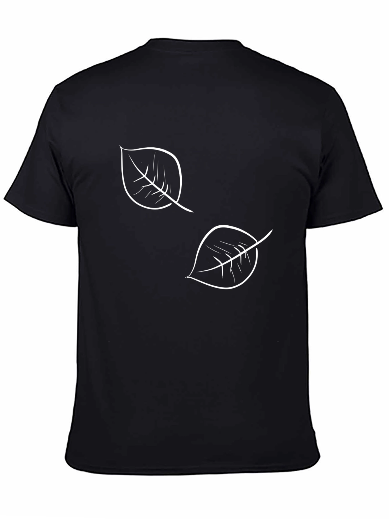 Leaf Print Black T-Shirt