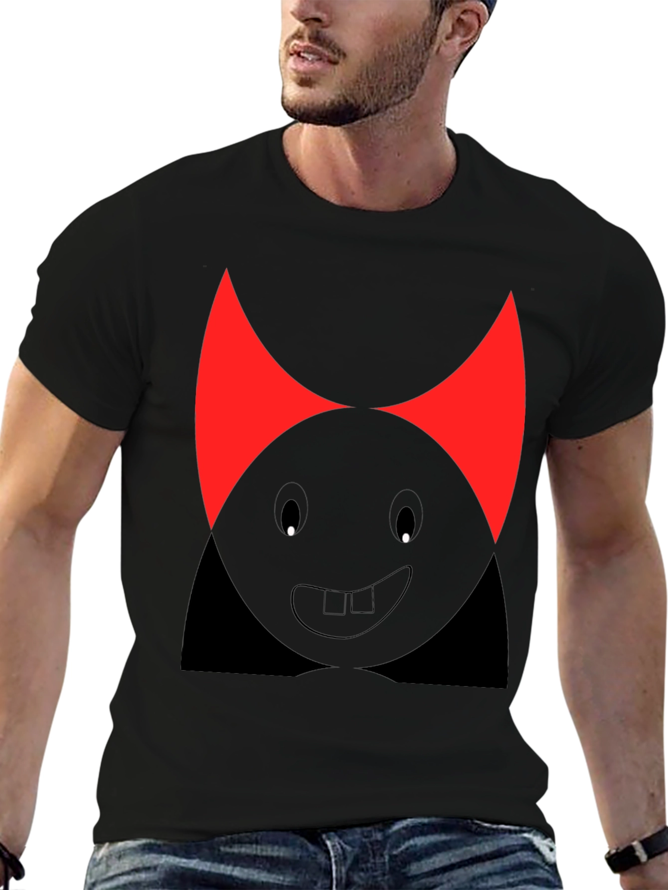 Funny Devil Cartoon T-Shirt - Black