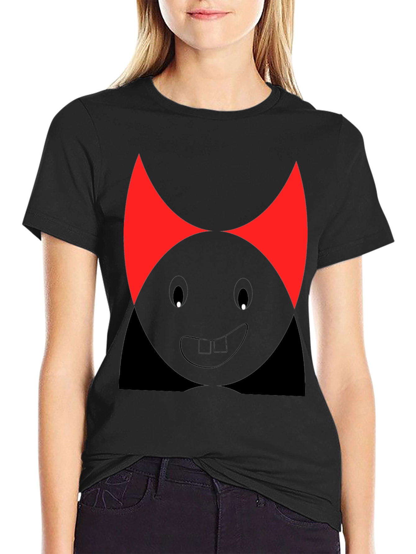 Funny Devil Cartoon T-Shirt - Black