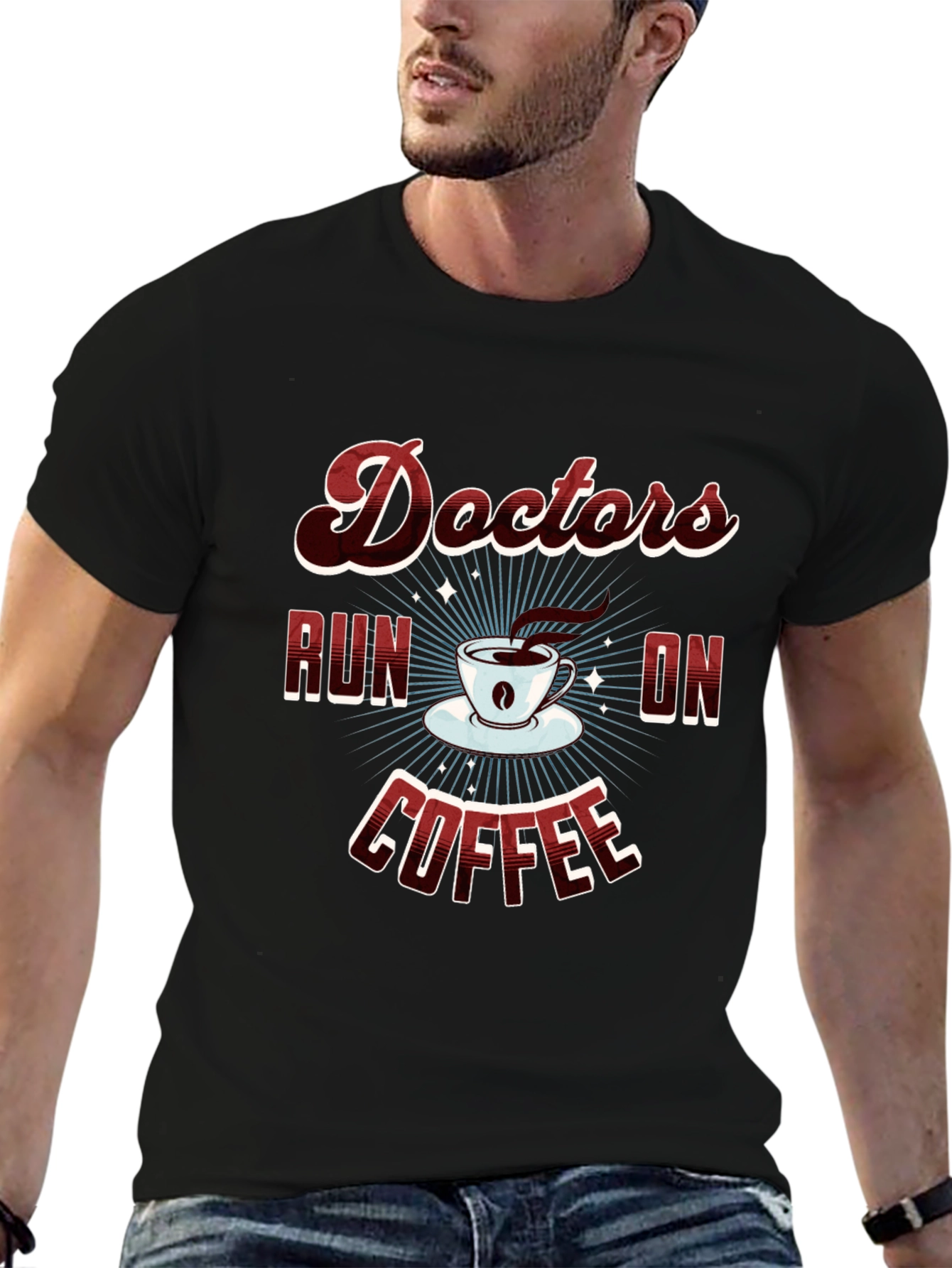 Doctors Run on Coffee Graphic T-Shirt