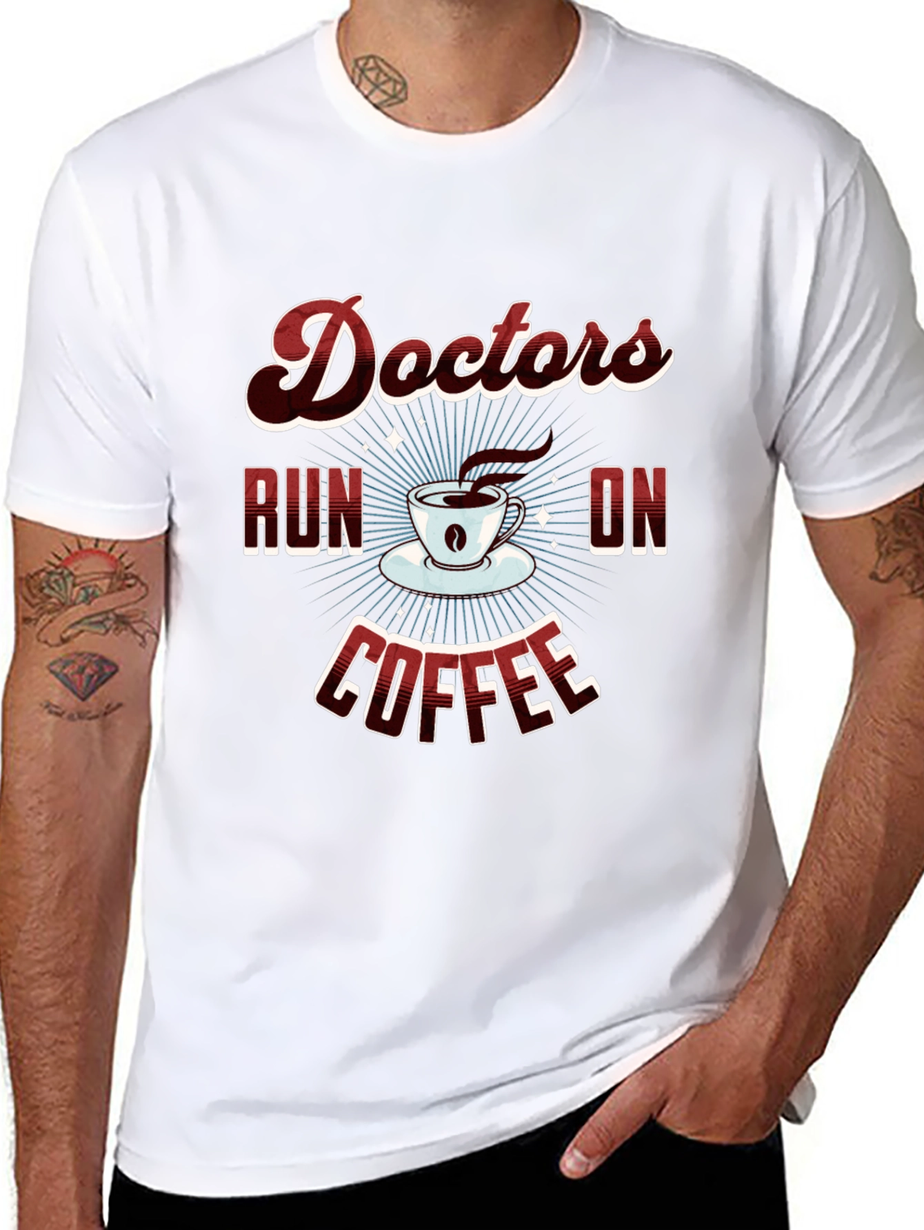 Doctors Run on Coffee Graphic T-Shirt