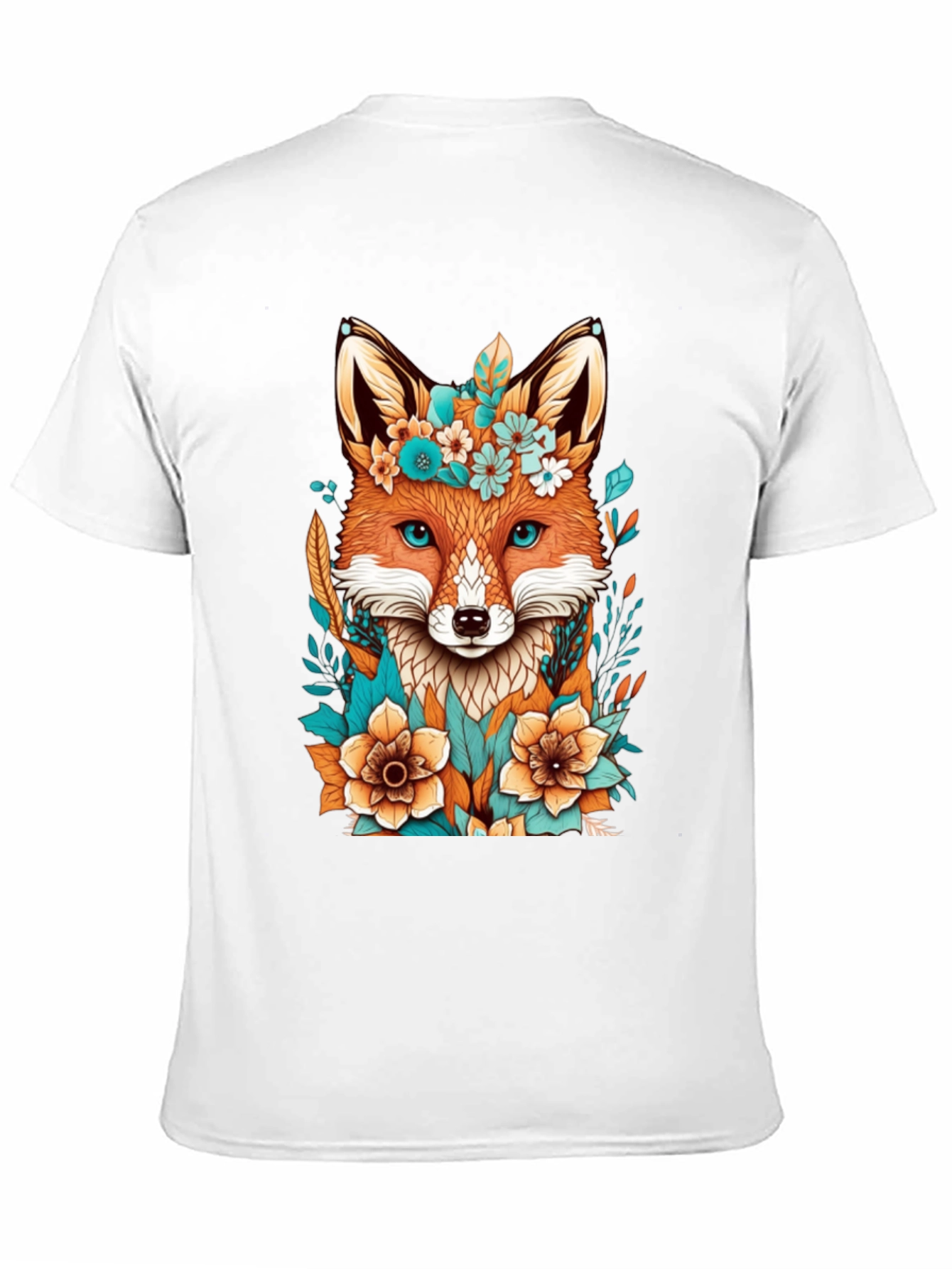 Floral Fox Graphic Tee - Unique Design