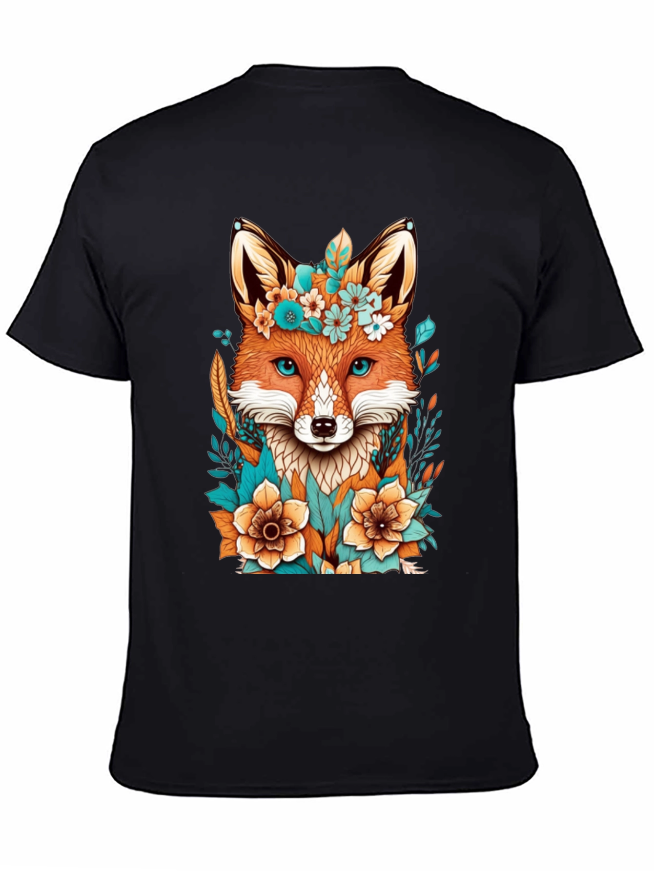 Floral Fox Graphic Tee - Unique Design