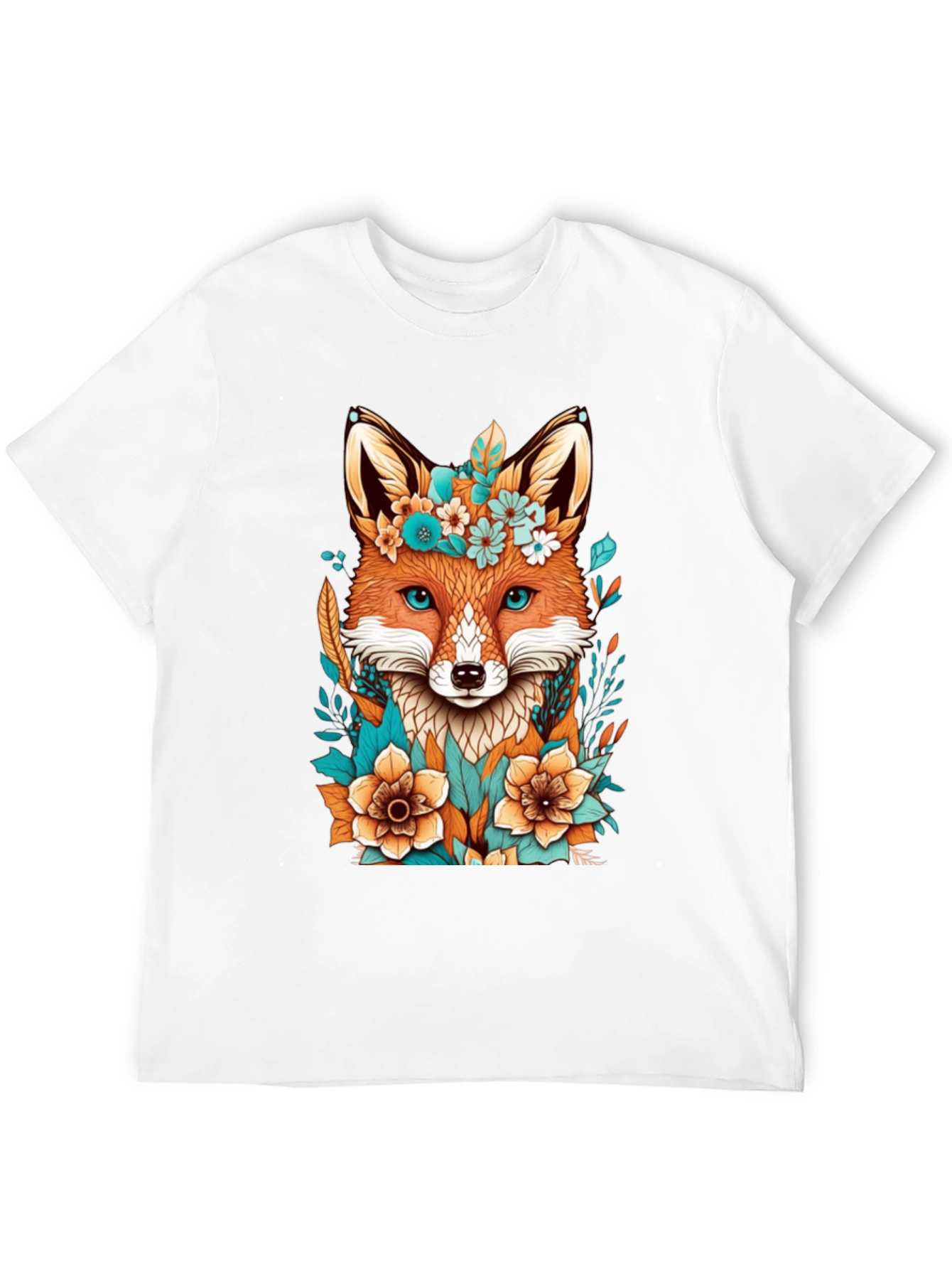 Floral Fox Graphic Tee - Unique Design