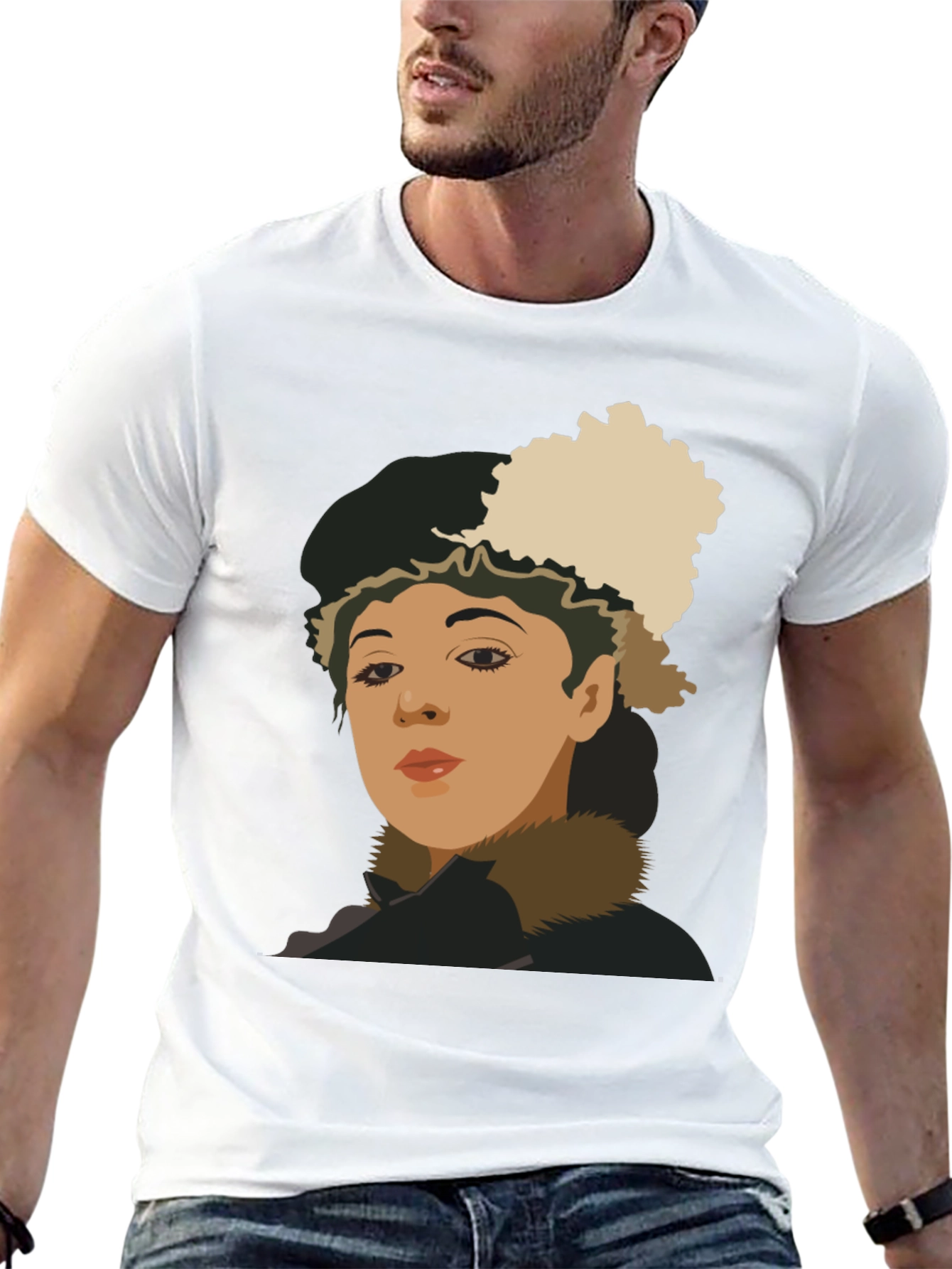 Retro Portrait Graphic Tee - Unisex Black T-Shirt