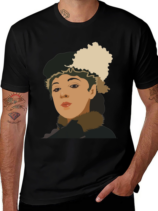 Retro Portrait Graphic Tee - Unisex Black T-Shirt