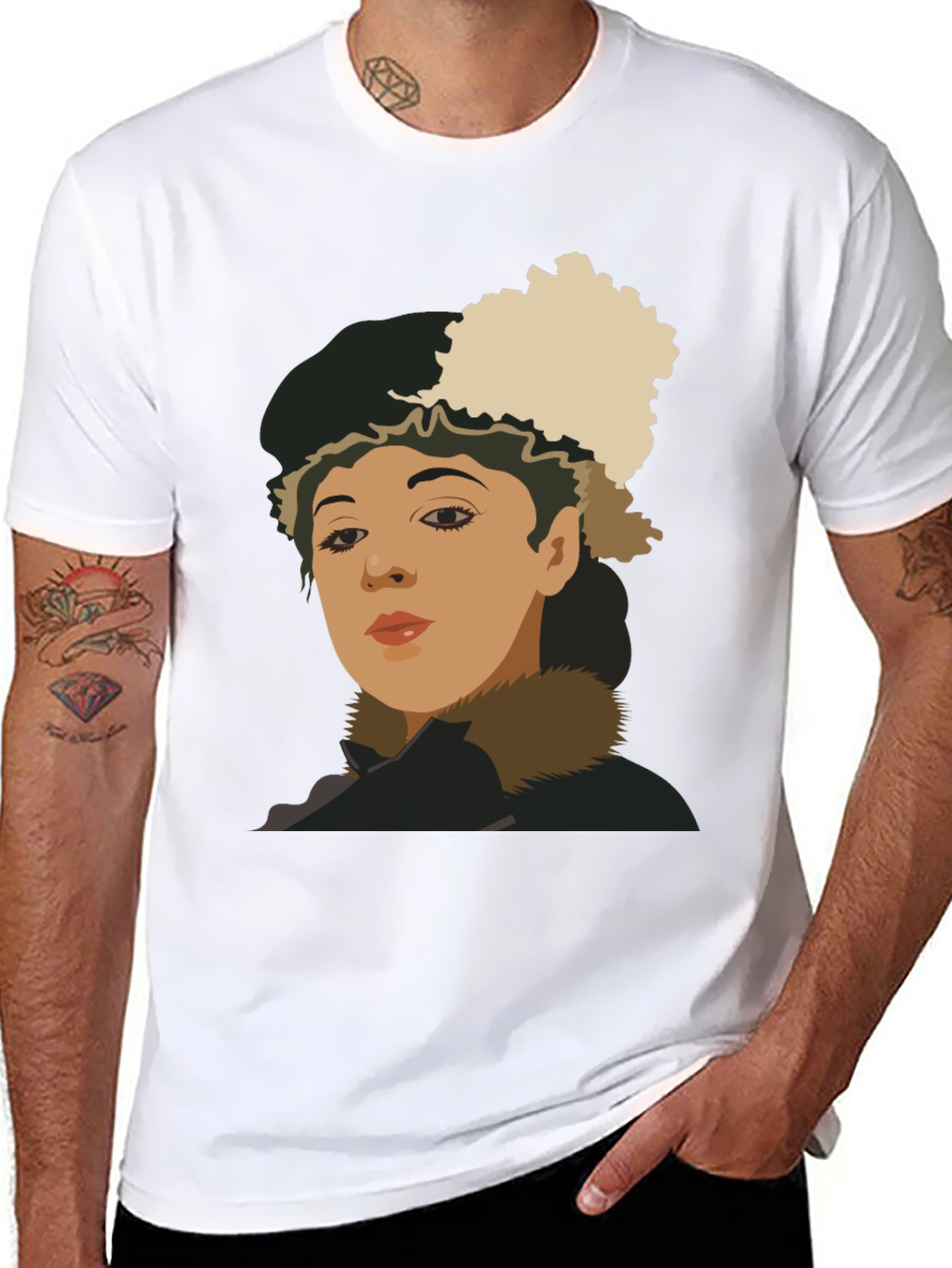 Retro Portrait Graphic Tee - Unisex Black T-Shirt