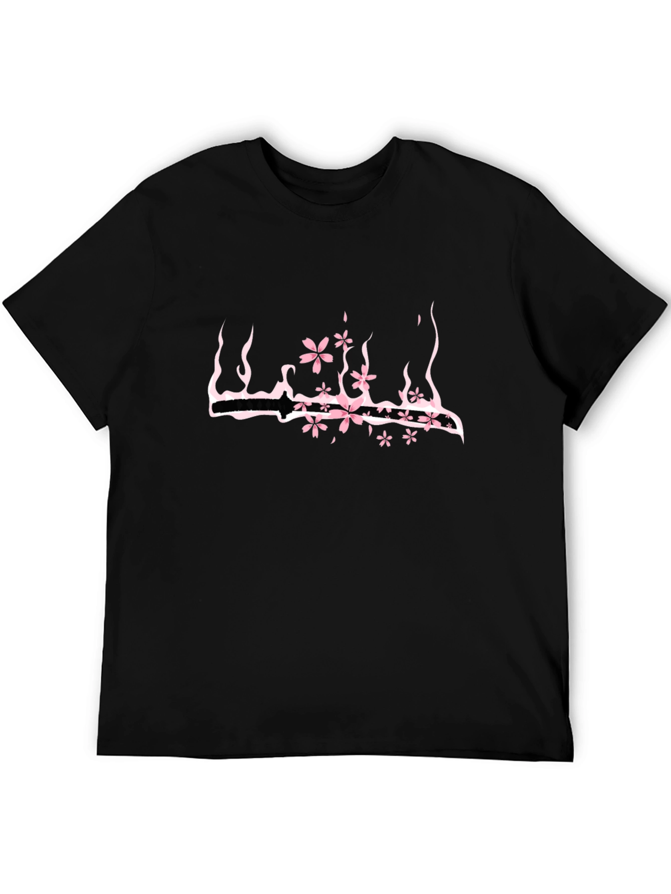 Floral Katana Black T-Shirt