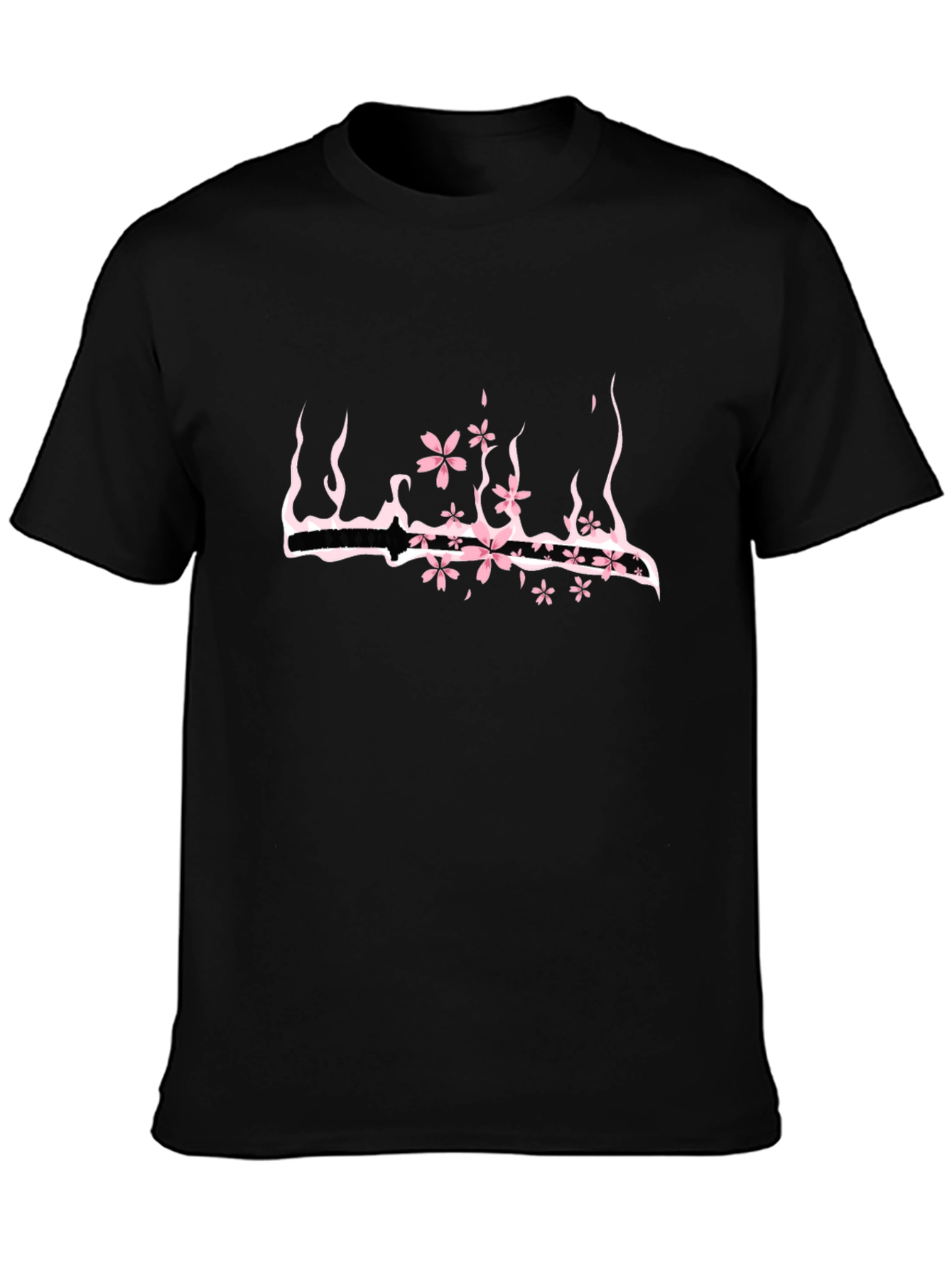 Floral Katana Black T-Shirt