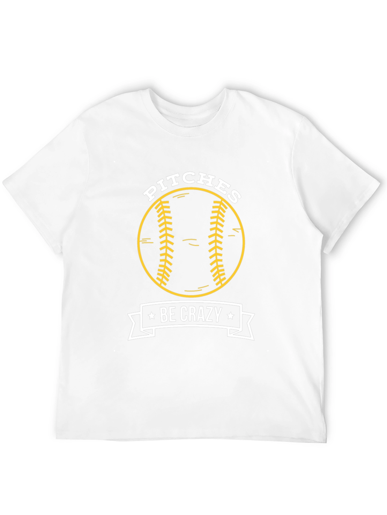 Pitches Be Crazy Baseball Graphic T-Shirt