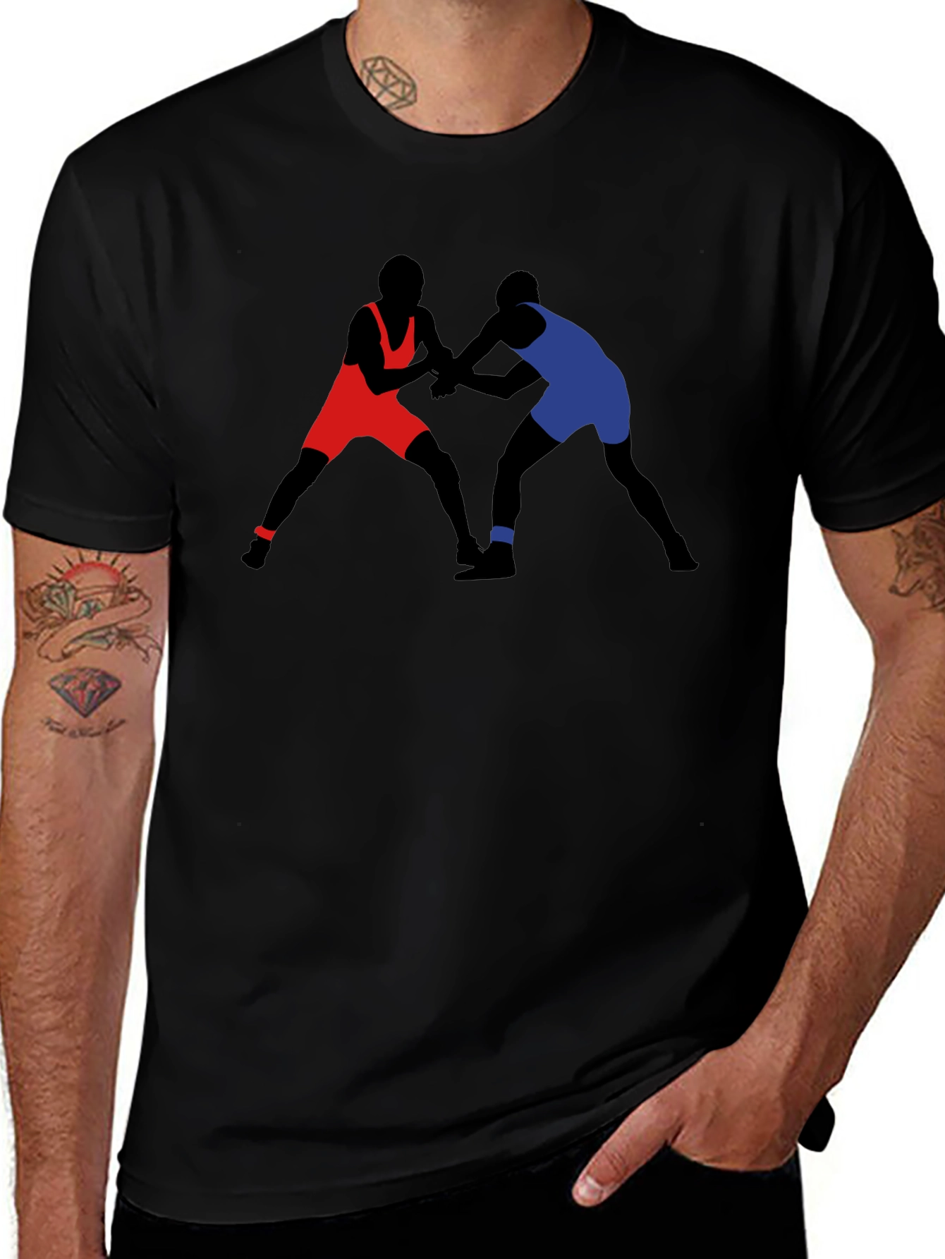 Wrestling Silhouette Graphic Tee