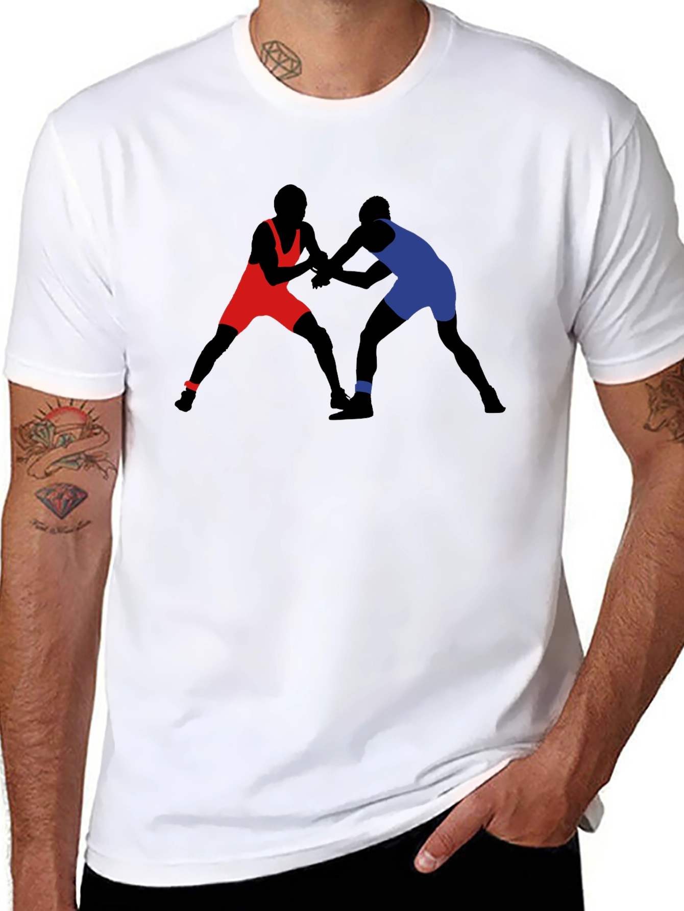 Wrestling Silhouette Graphic Tee