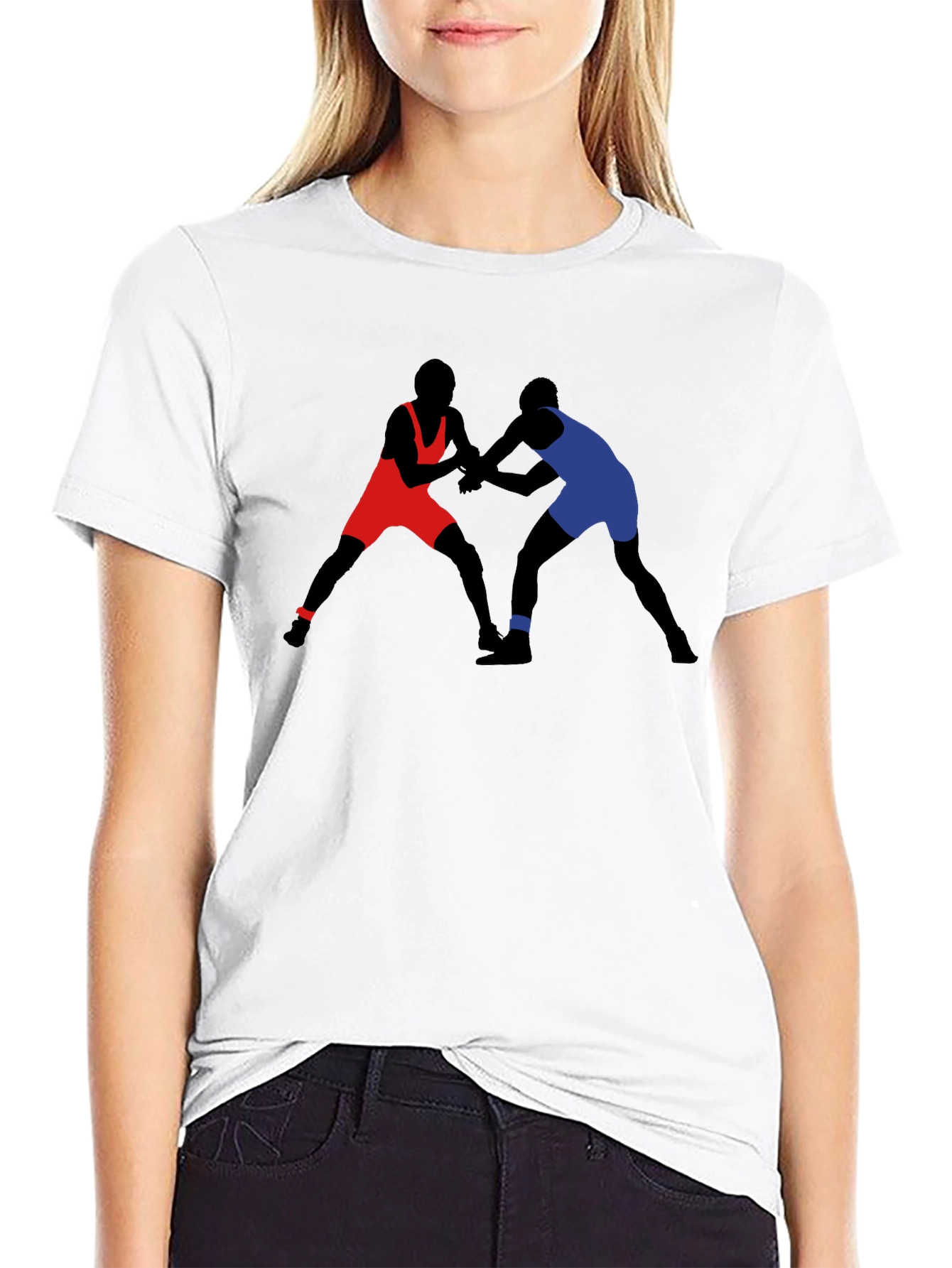 Wrestling Silhouette Graphic Tee