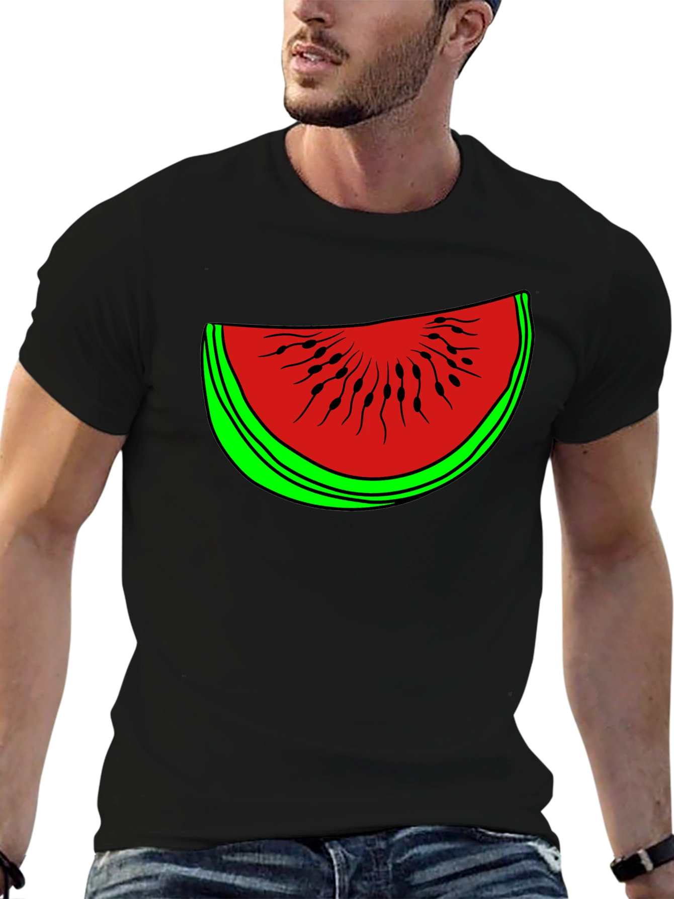 Funny Watermelon Slice Graphic T-Shirt