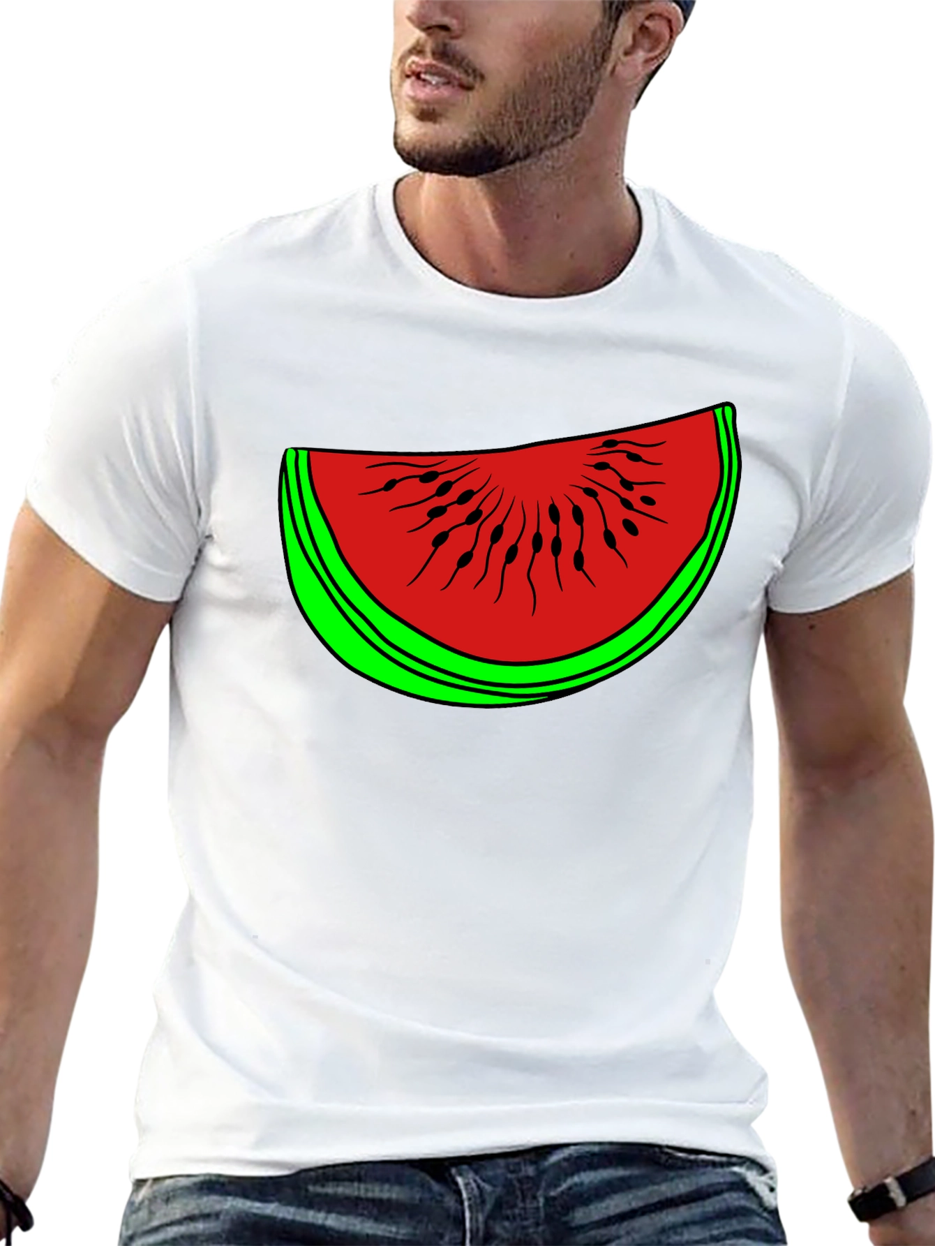 Funny Watermelon Slice Graphic T-Shirt