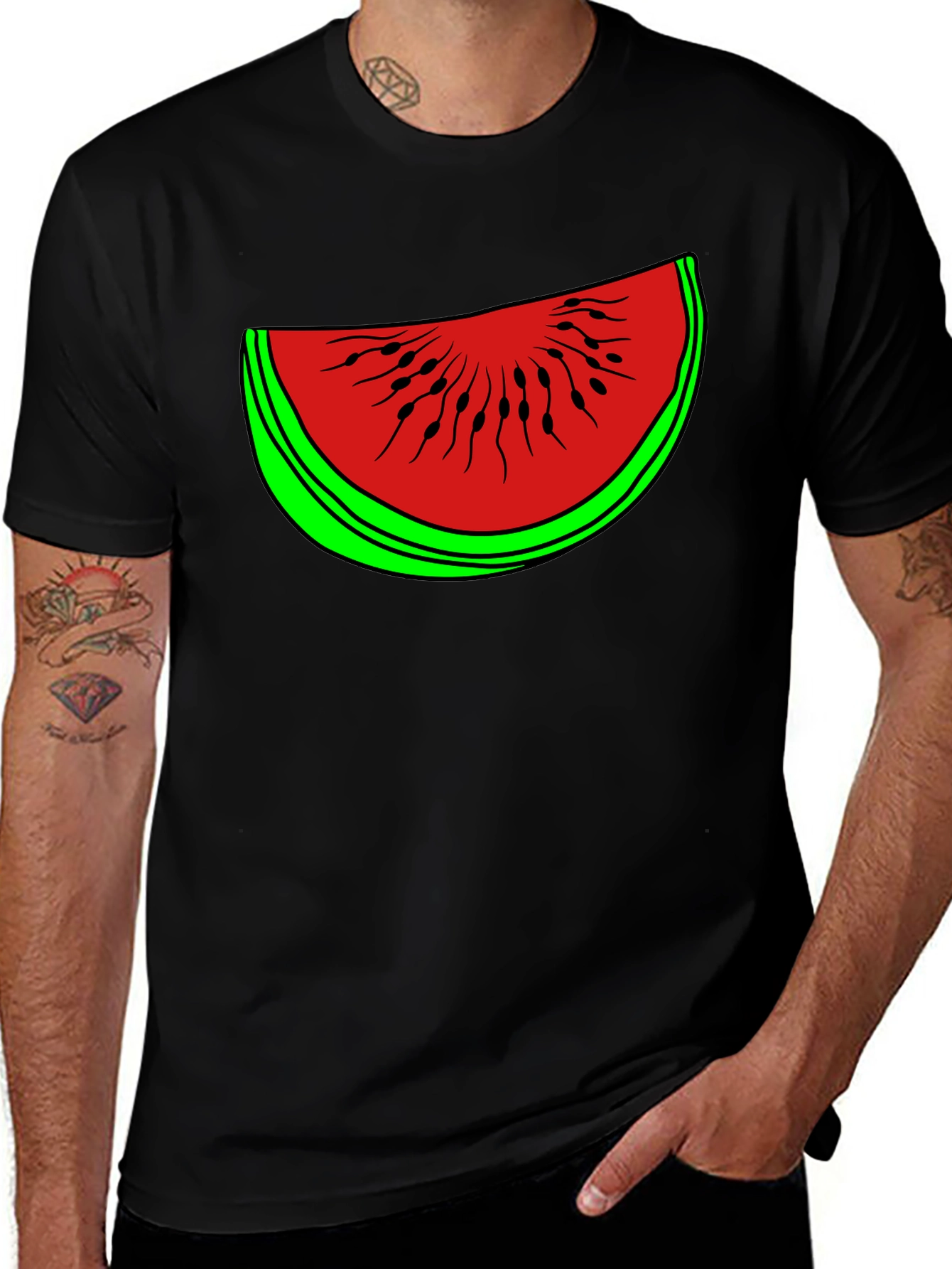Funny Watermelon Slice Graphic T-Shirt
