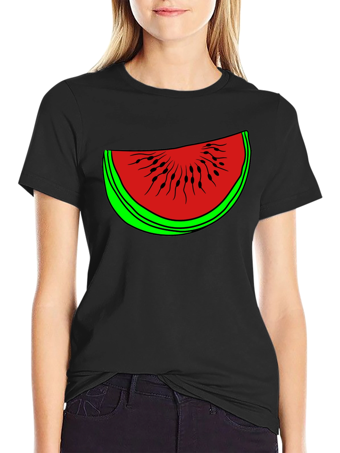 Funny Watermelon Slice Graphic T-Shirt
