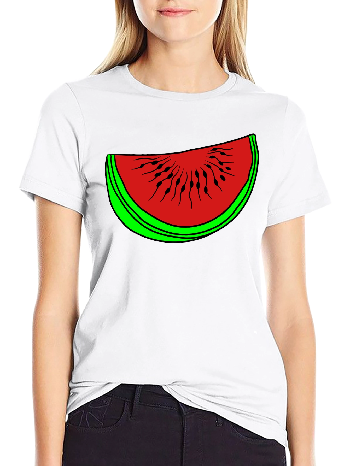 Funny Watermelon Slice Graphic T-Shirt