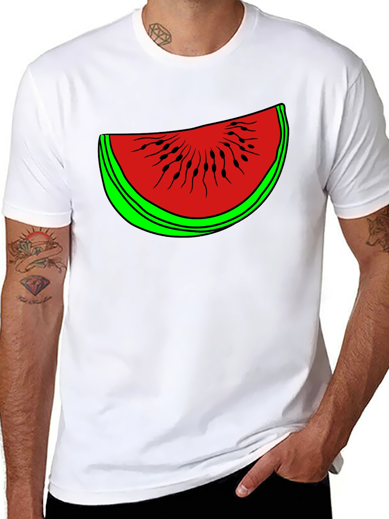 Funny Watermelon Slice Graphic T-Shirt