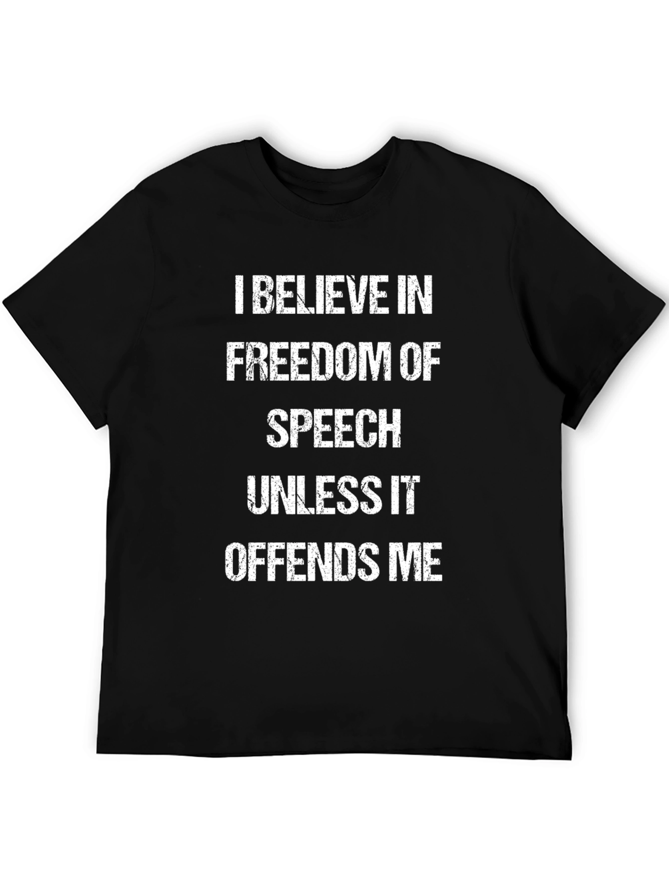 Freedom of Speech Graphic Tee - Black Cotton Blend