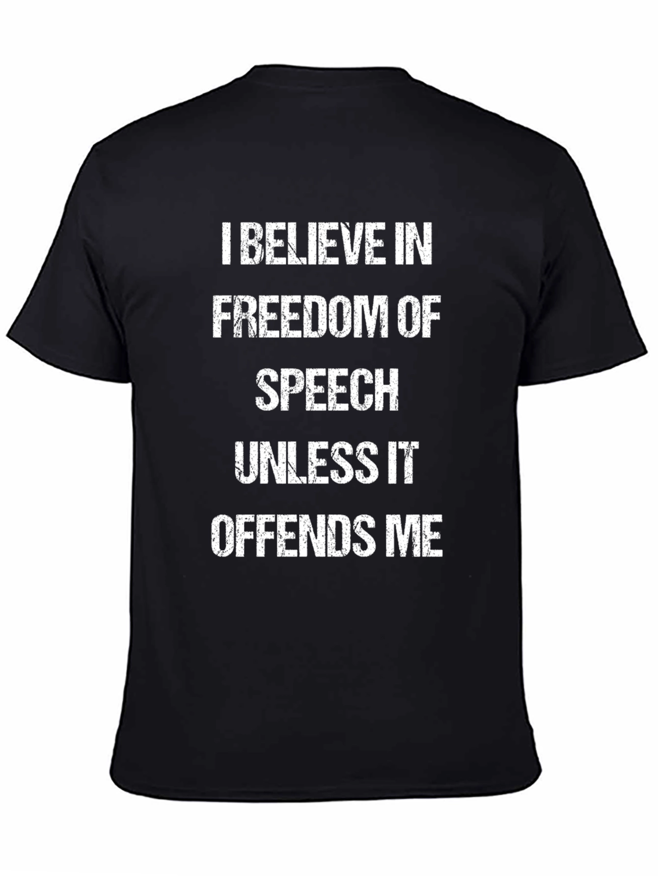 Freedom of Speech Graphic Tee - Black Cotton Blend