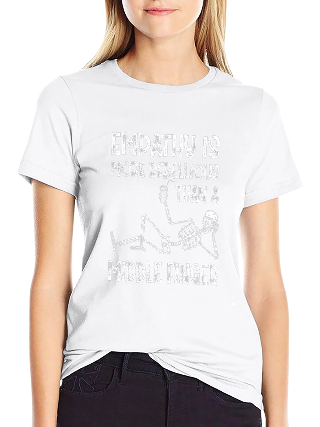 Empathy Rebellious Skeleton Graphic Tee