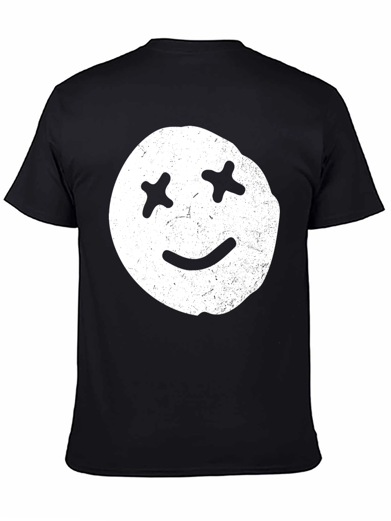Distressed Smiley Face Graphic Tee - Casual Comfort