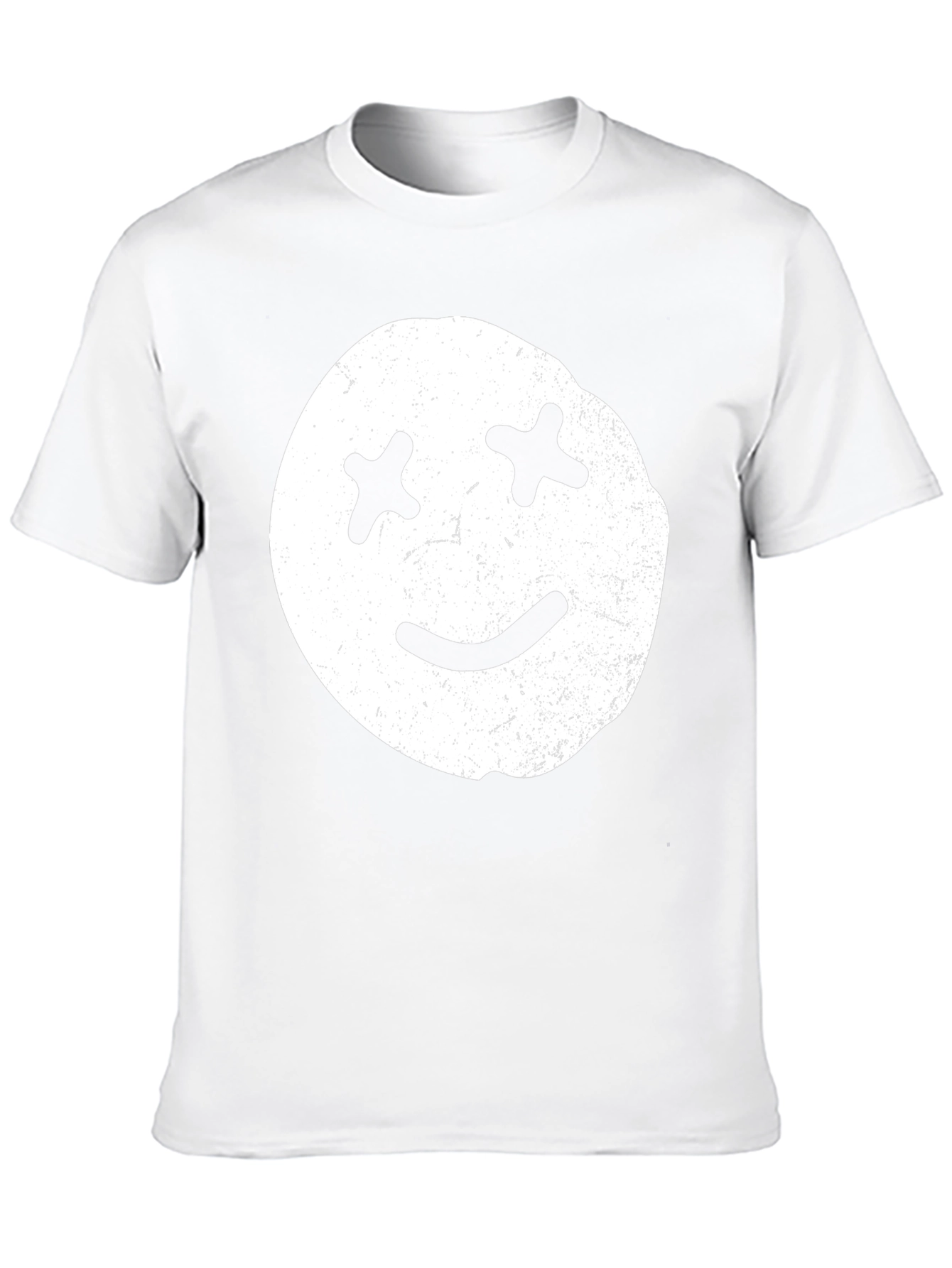 Distressed Smiley Face Graphic Tee - Casual Comfort
