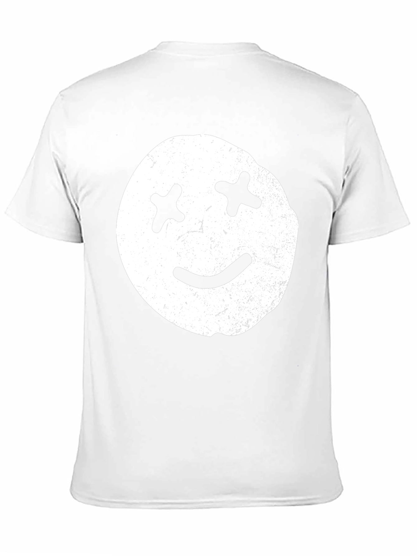 Distressed Smiley Face Graphic Tee - Casual Comfort