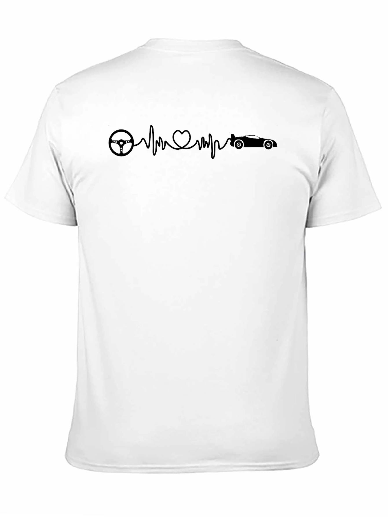 Racing Heartbeat Graphic Tee - Black Cotton T-Shirt