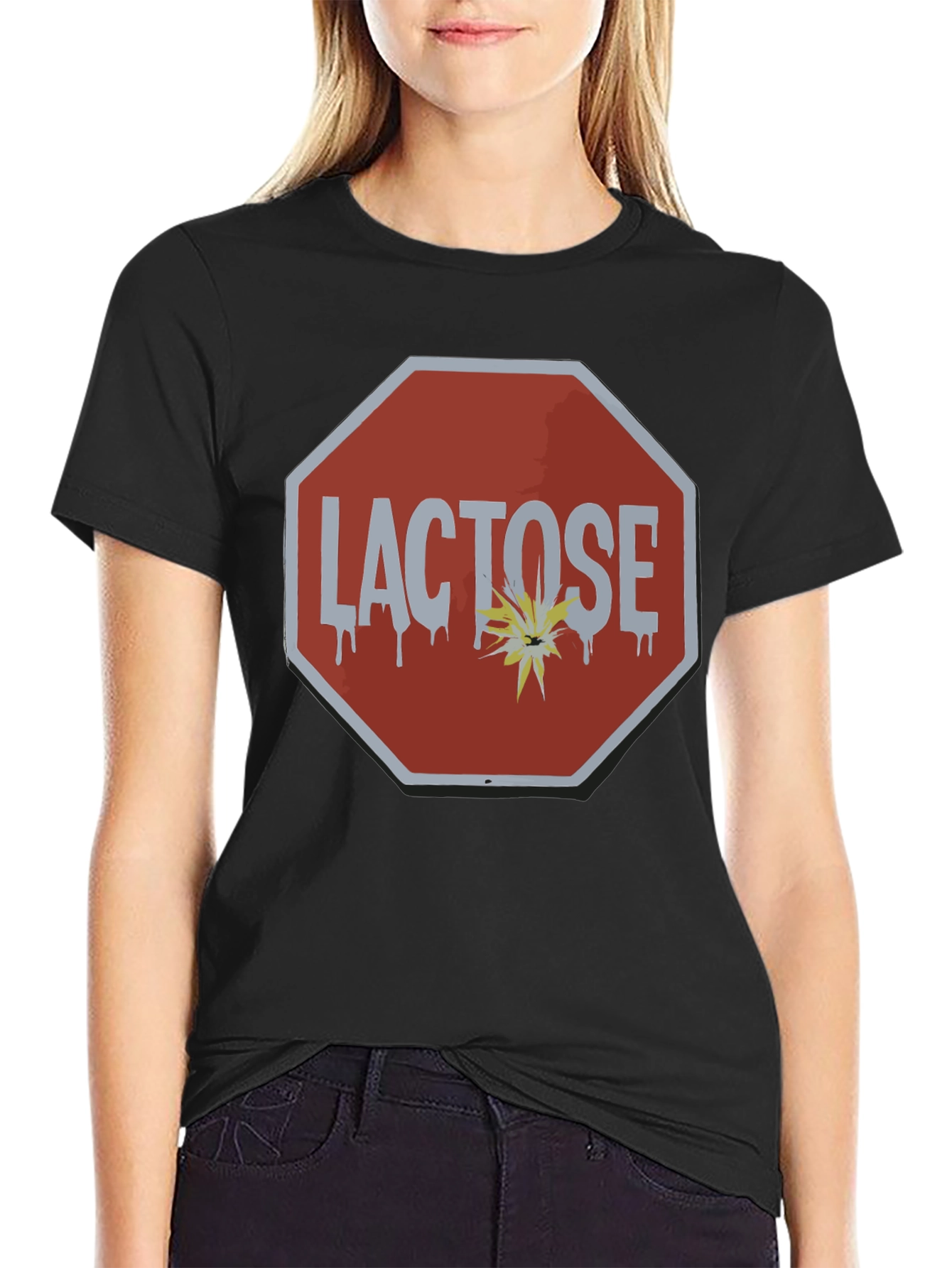 Lactose Intolerance Stop Sign T-Shirt