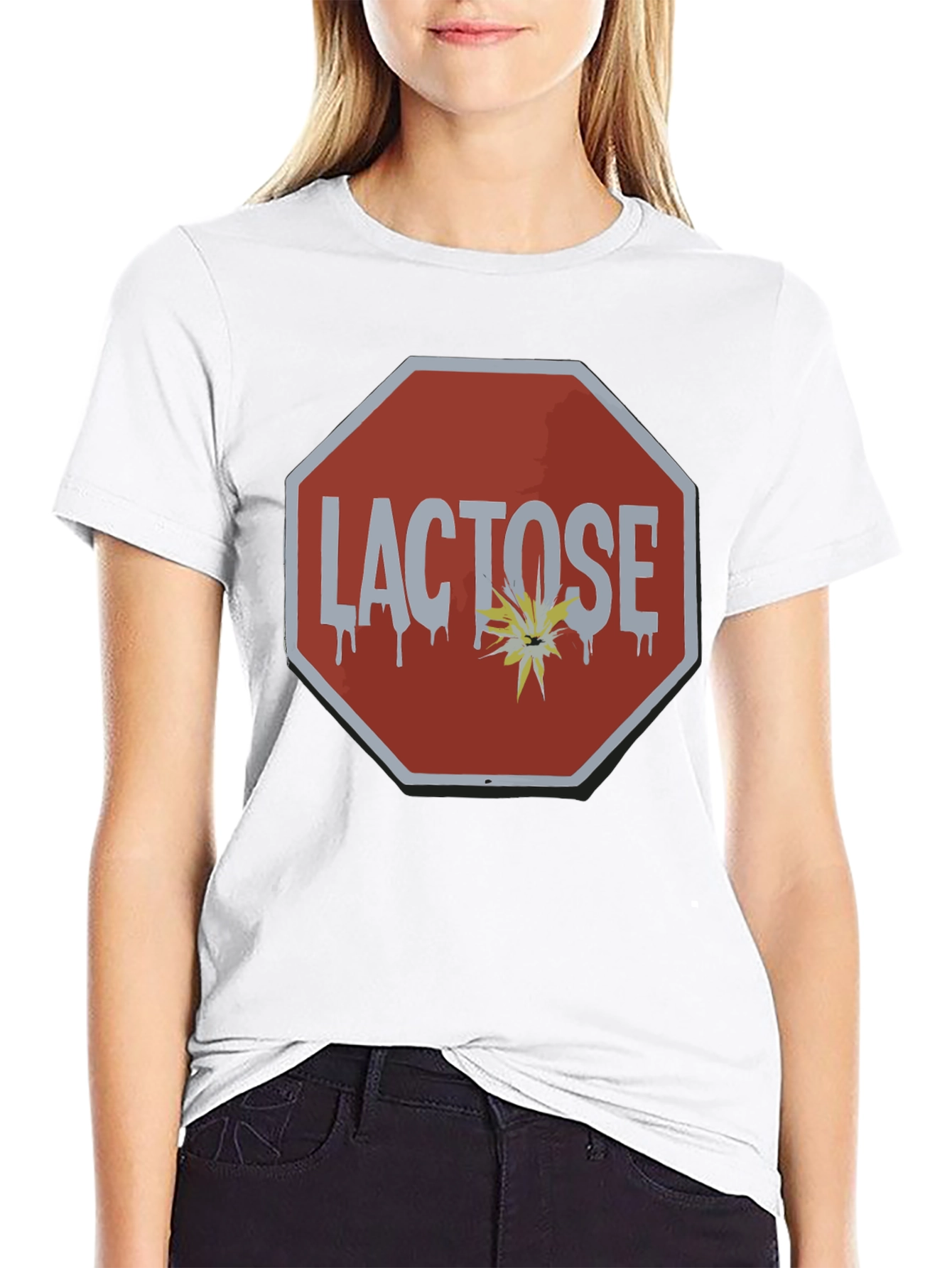 Lactose Intolerance Stop Sign T-Shirt