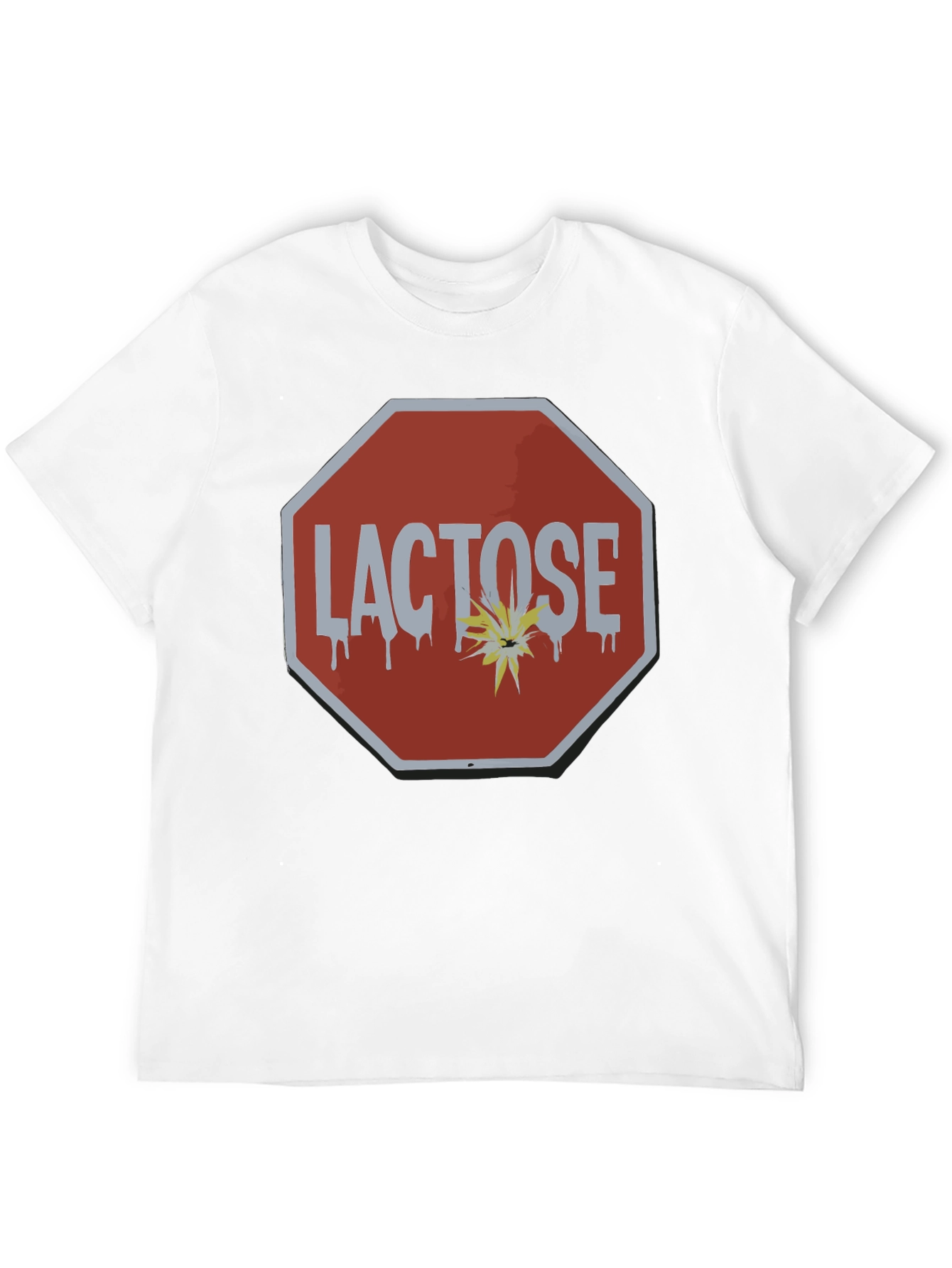 Lactose Intolerance Stop Sign T-Shirt